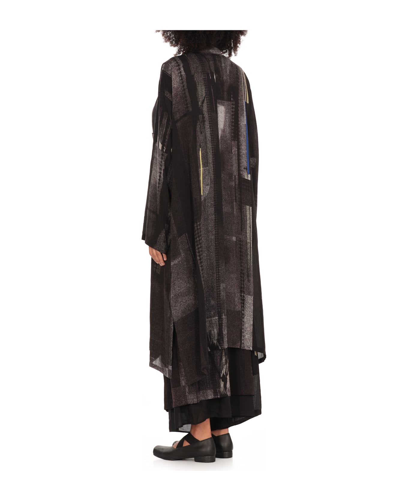 Y
s Dress With Geometric Pattern - Grey