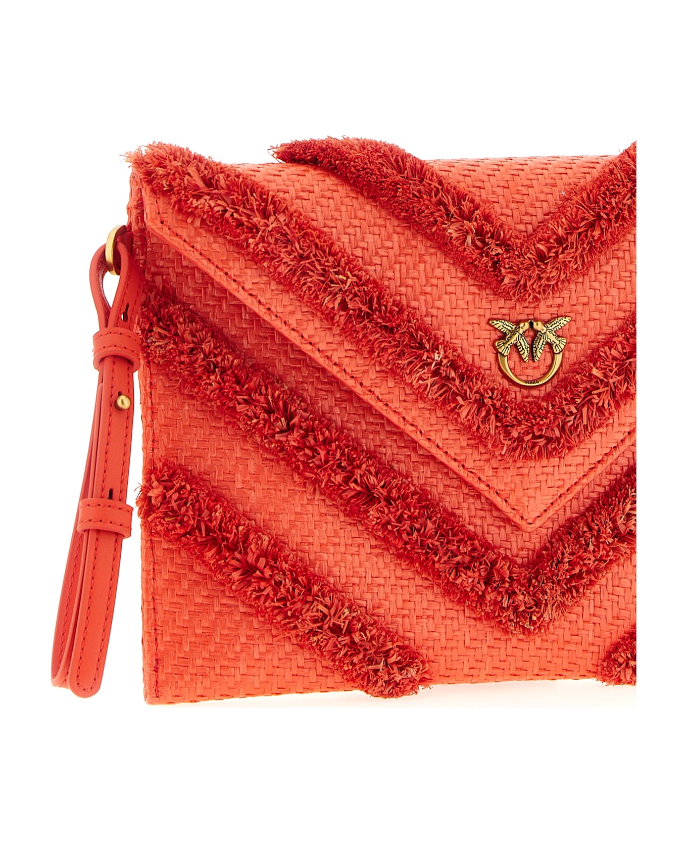 Pinko Raffia Flat Clutch - Red