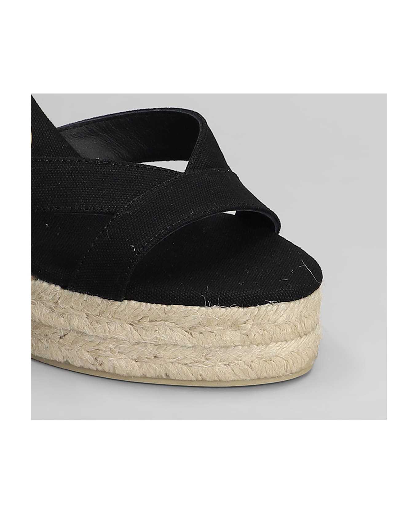 Castañer Bruna-8ed-001 Wedges In Black Canvas - black