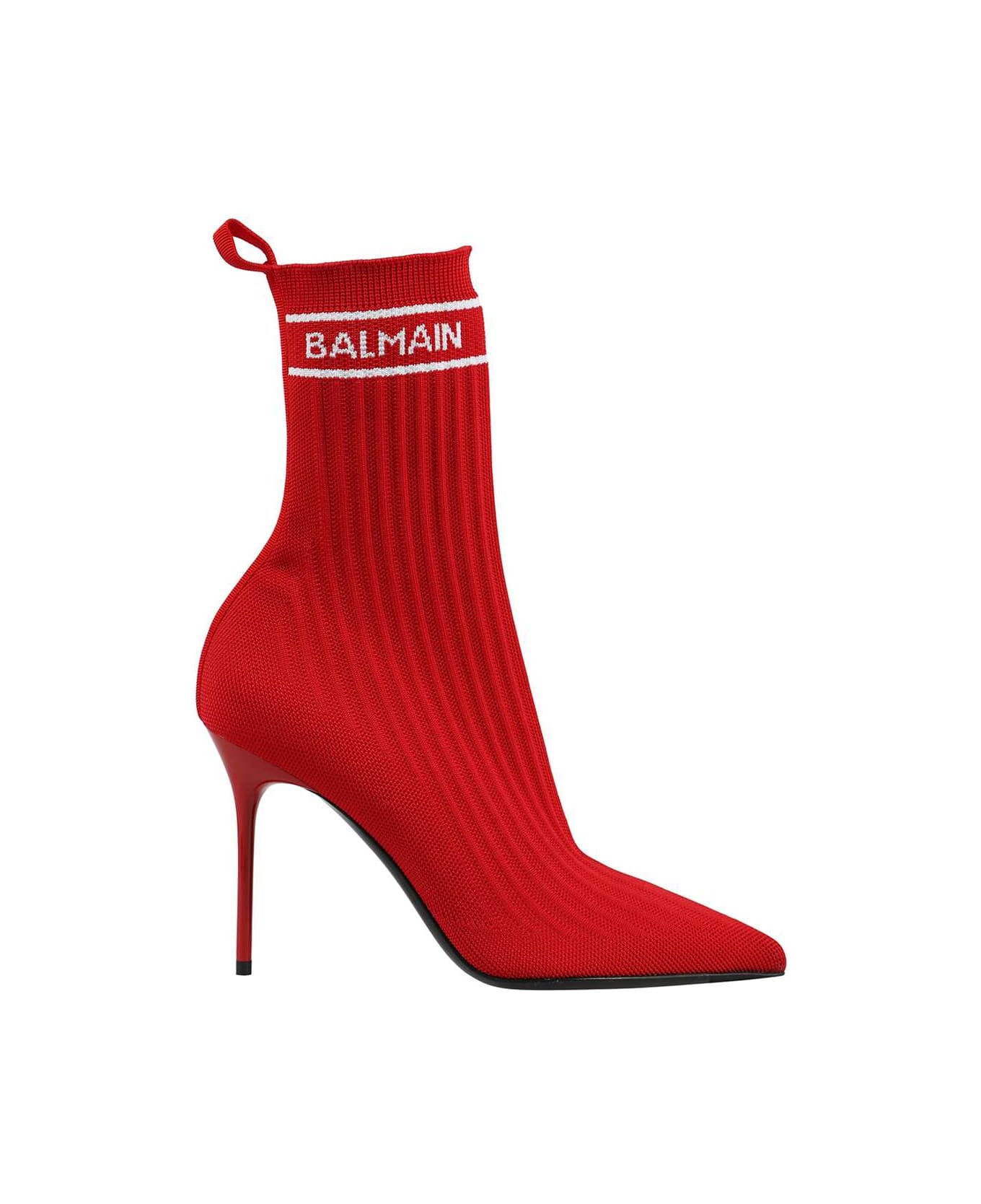 Balmain Fabric Ankle Boots - red