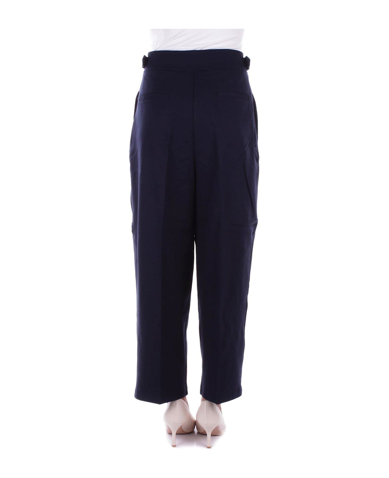Polo Ralph Lauren Lauren High-waist Pleated Trousers - Blue