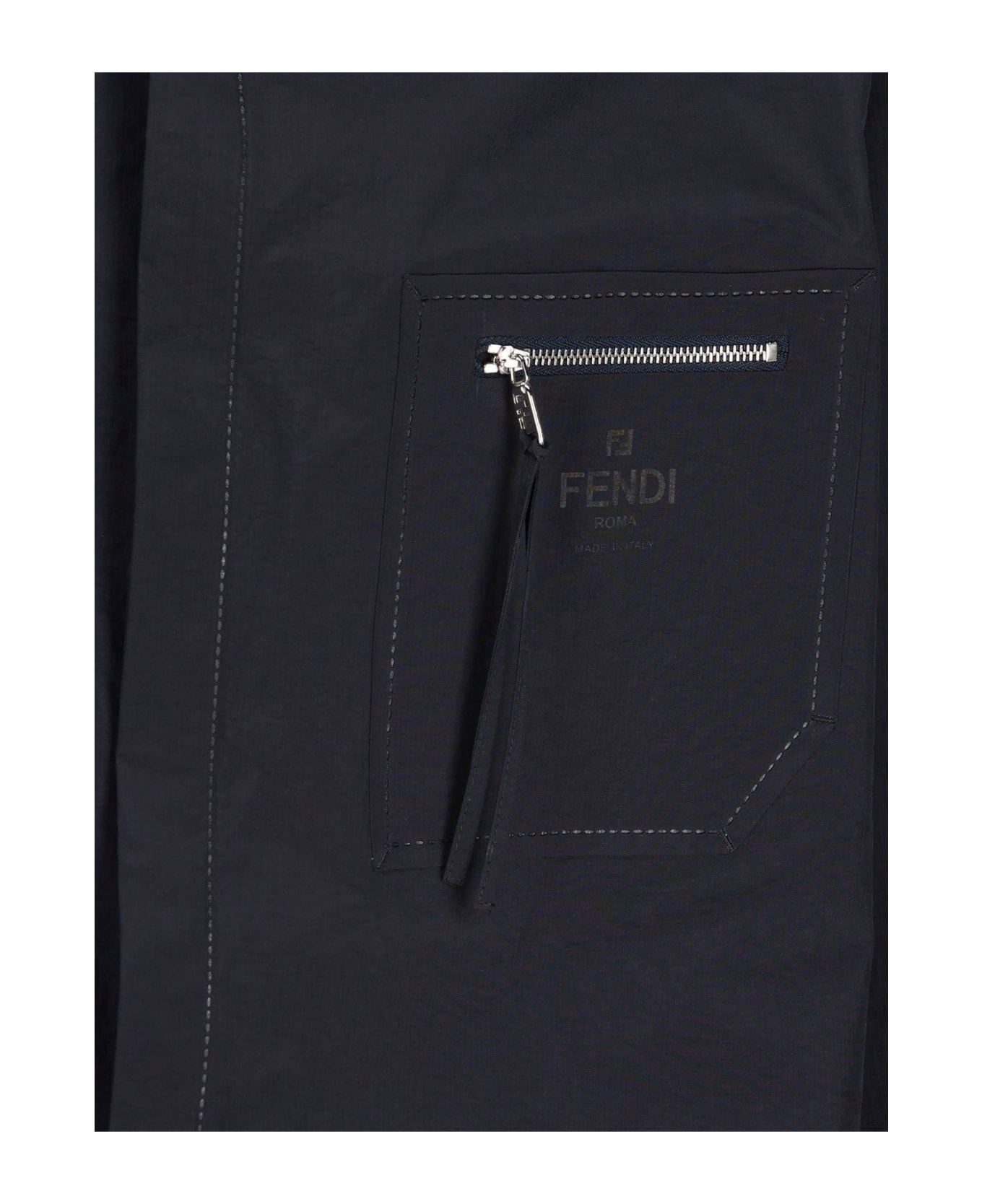 Fendi Zip-detailed Shirt Coat - NAVY