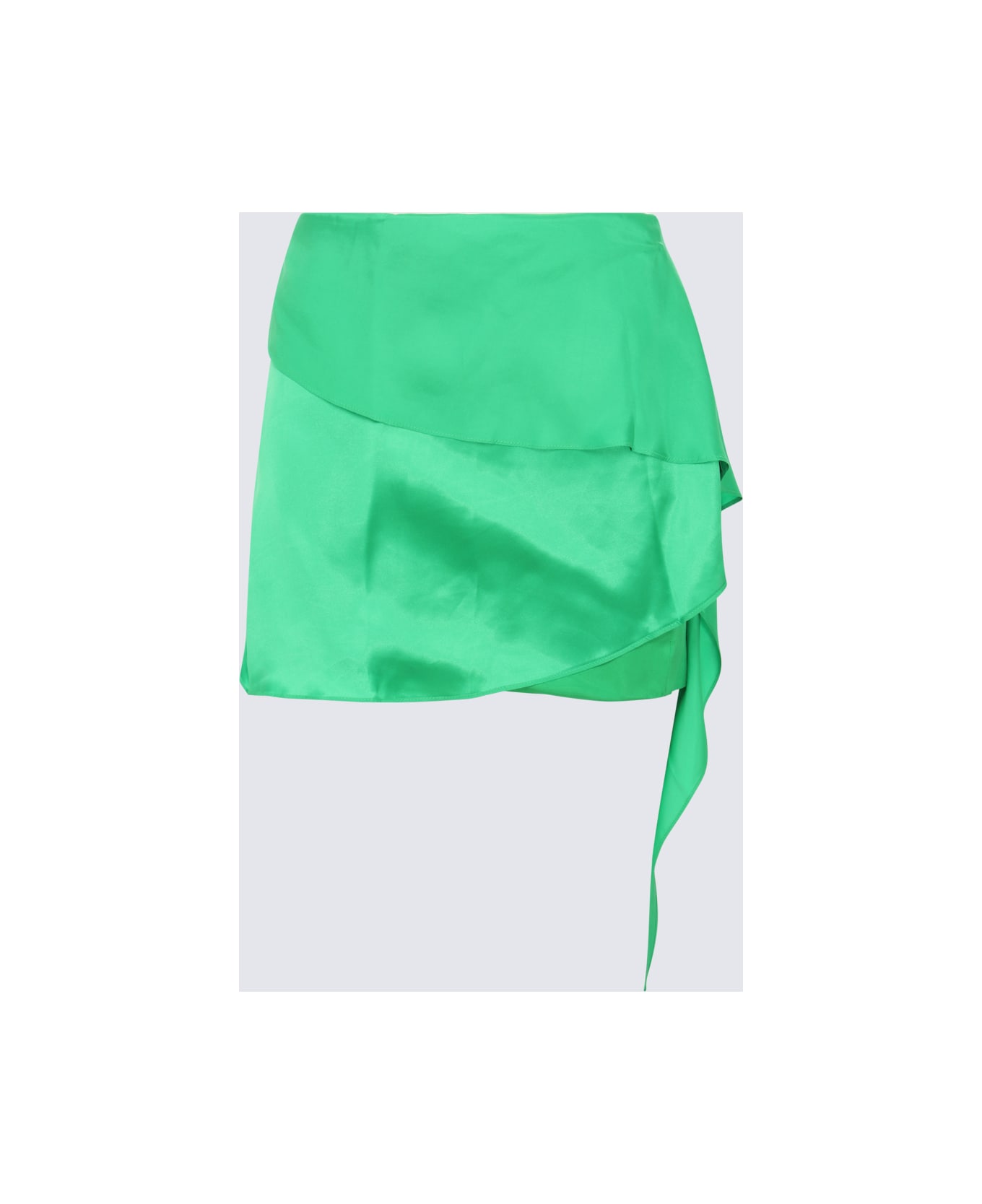 GAUGE81 Green Silk Himeji Mini Skirt - JUNGLE