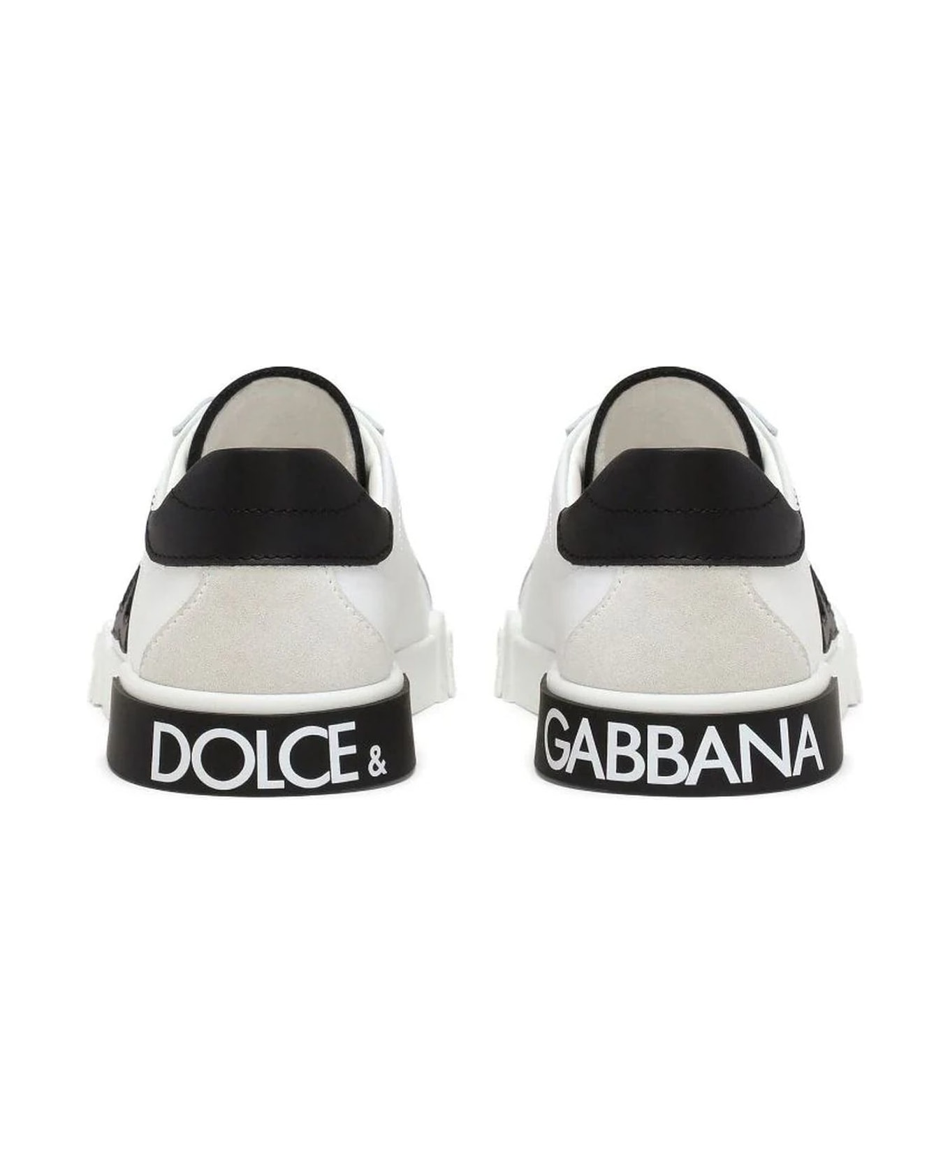 Dolce & Gabbana White Calf Leather Sneakers - Bianco Nero