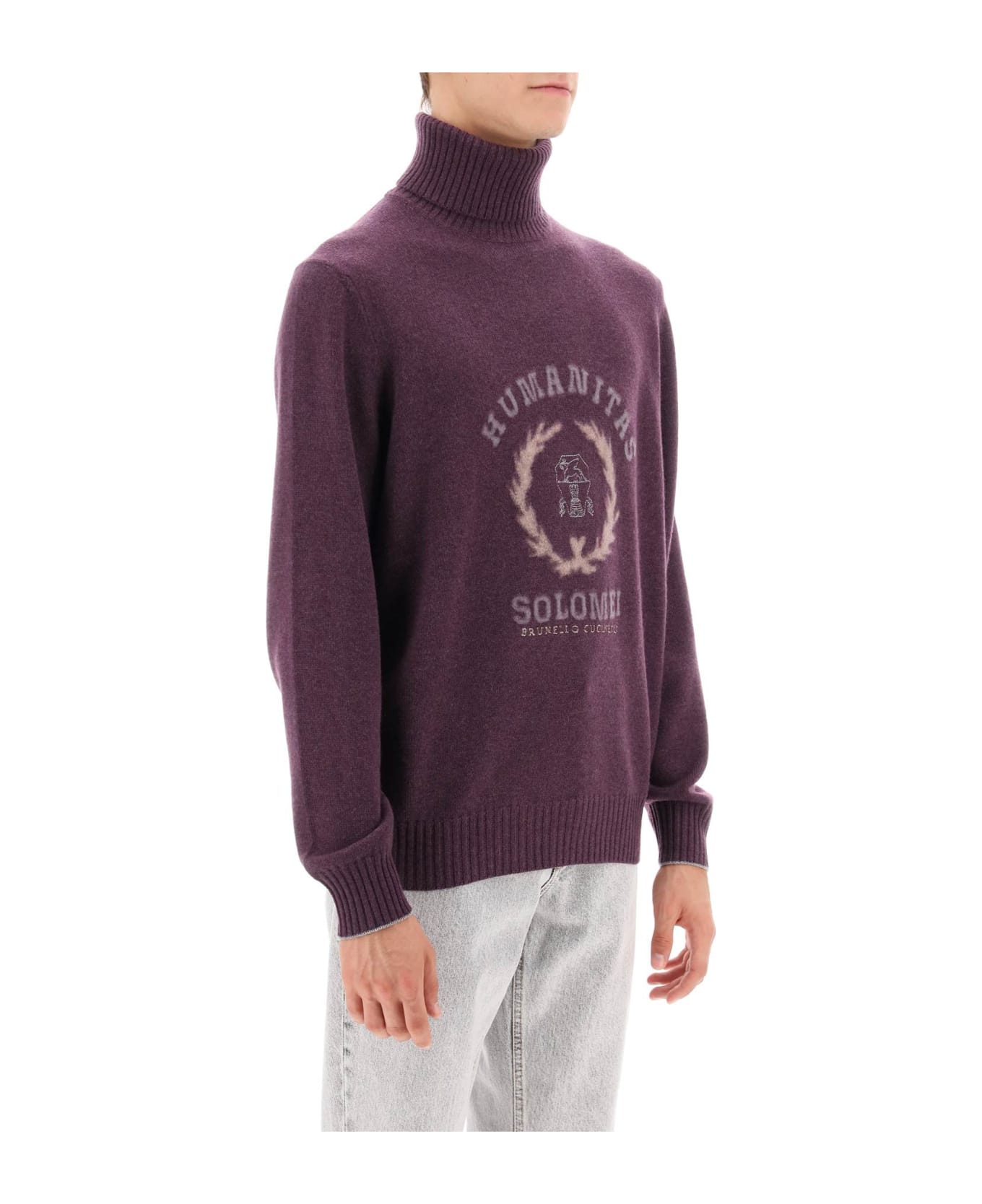 Brunello Cucinelli Cashmere Turtleneck With Punch Needle Embroidery - Susina
