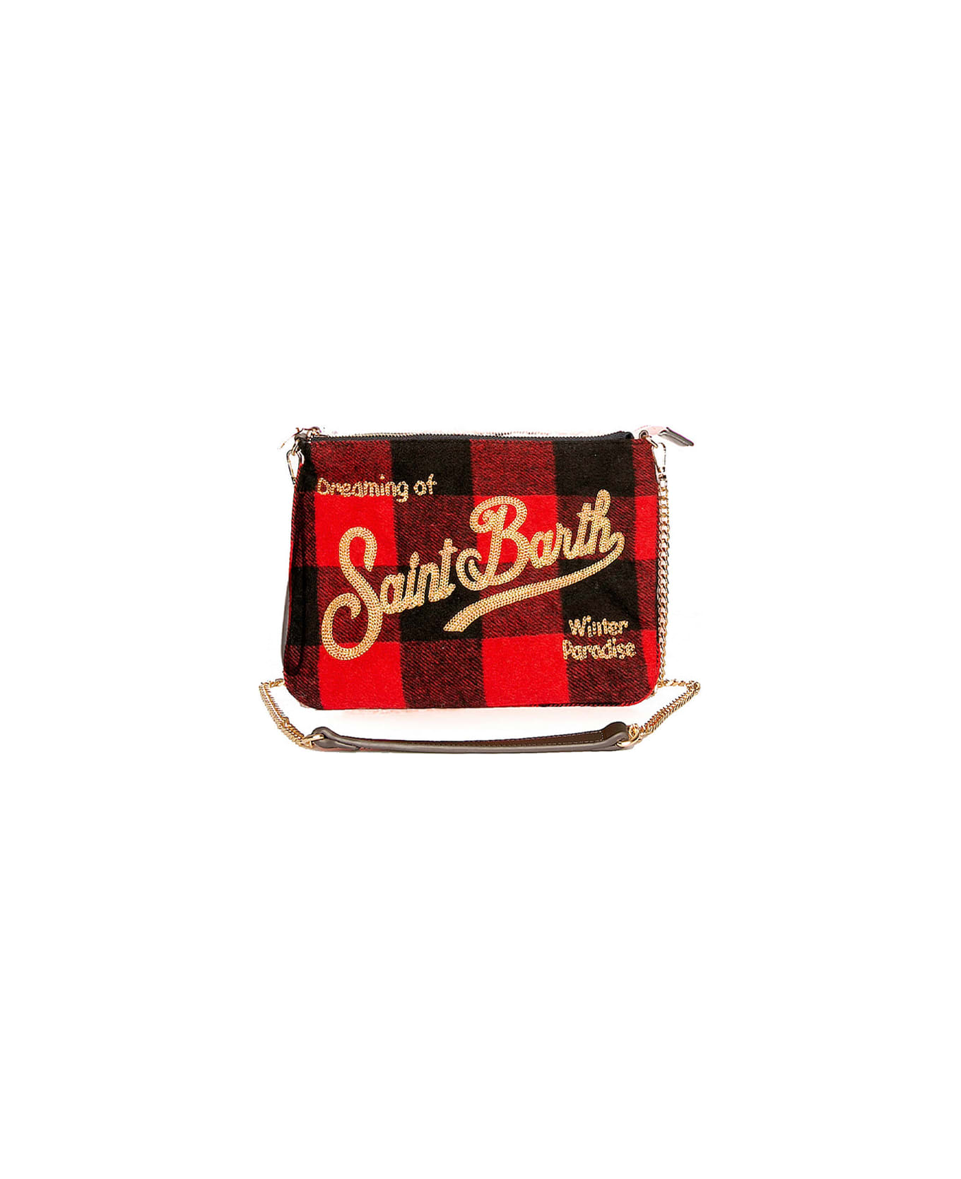 MC2 Saint Barth Parisienne Check Wooly Cross-body Pouch Bag - RED トラベルバッグ