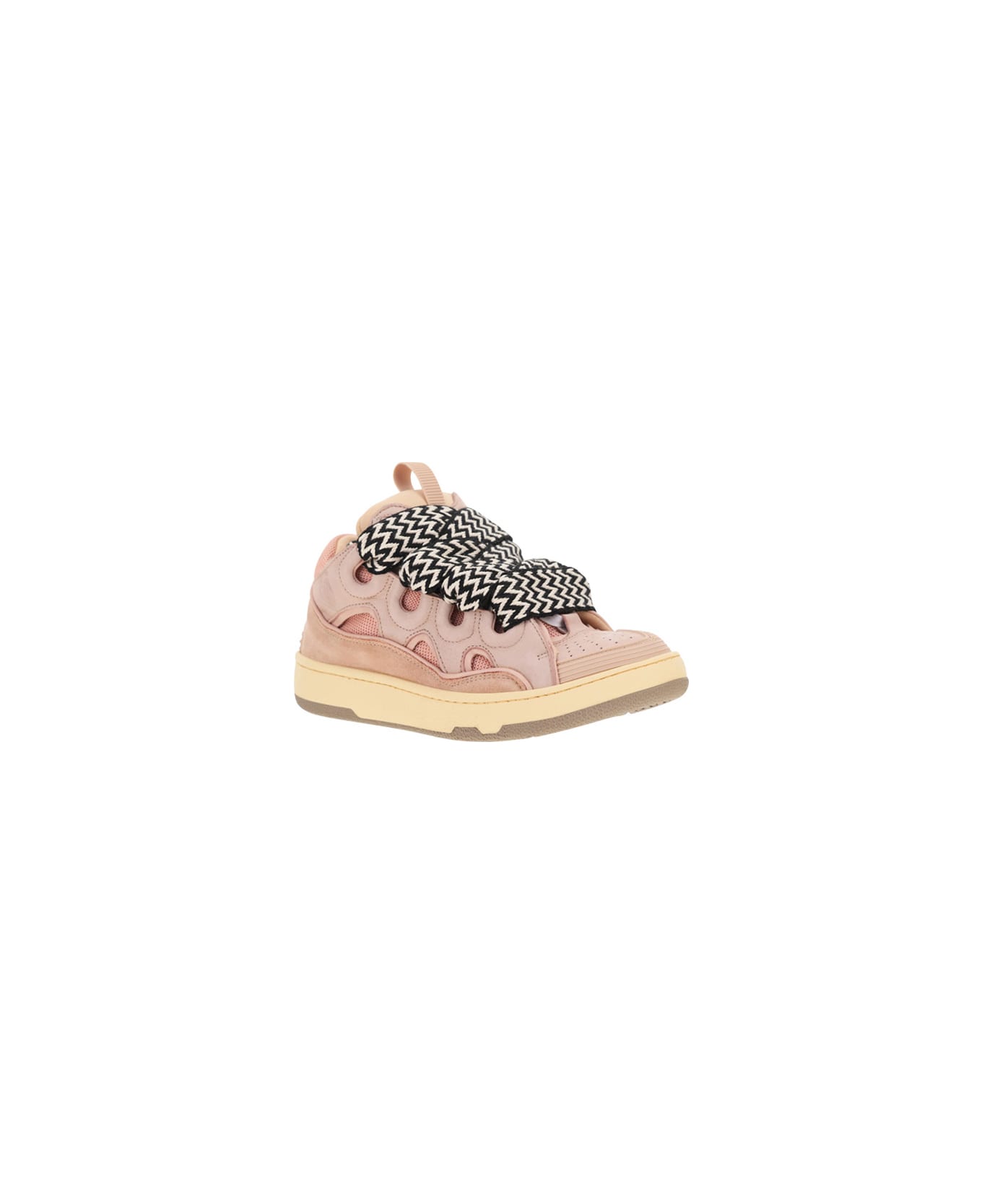 Lanvin Curb Sneakers In Pink Leather - Pale Pink