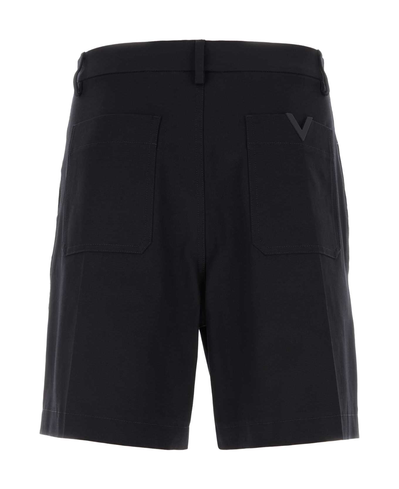 Valentino Garavani Midnight Blue Stretch Cotton Bermuda Shorts - NAVY