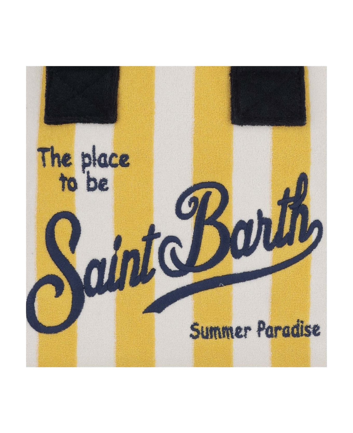 MC2 Saint Barth Colette Tote Bag With Striped Pattern And Logo - Yellow