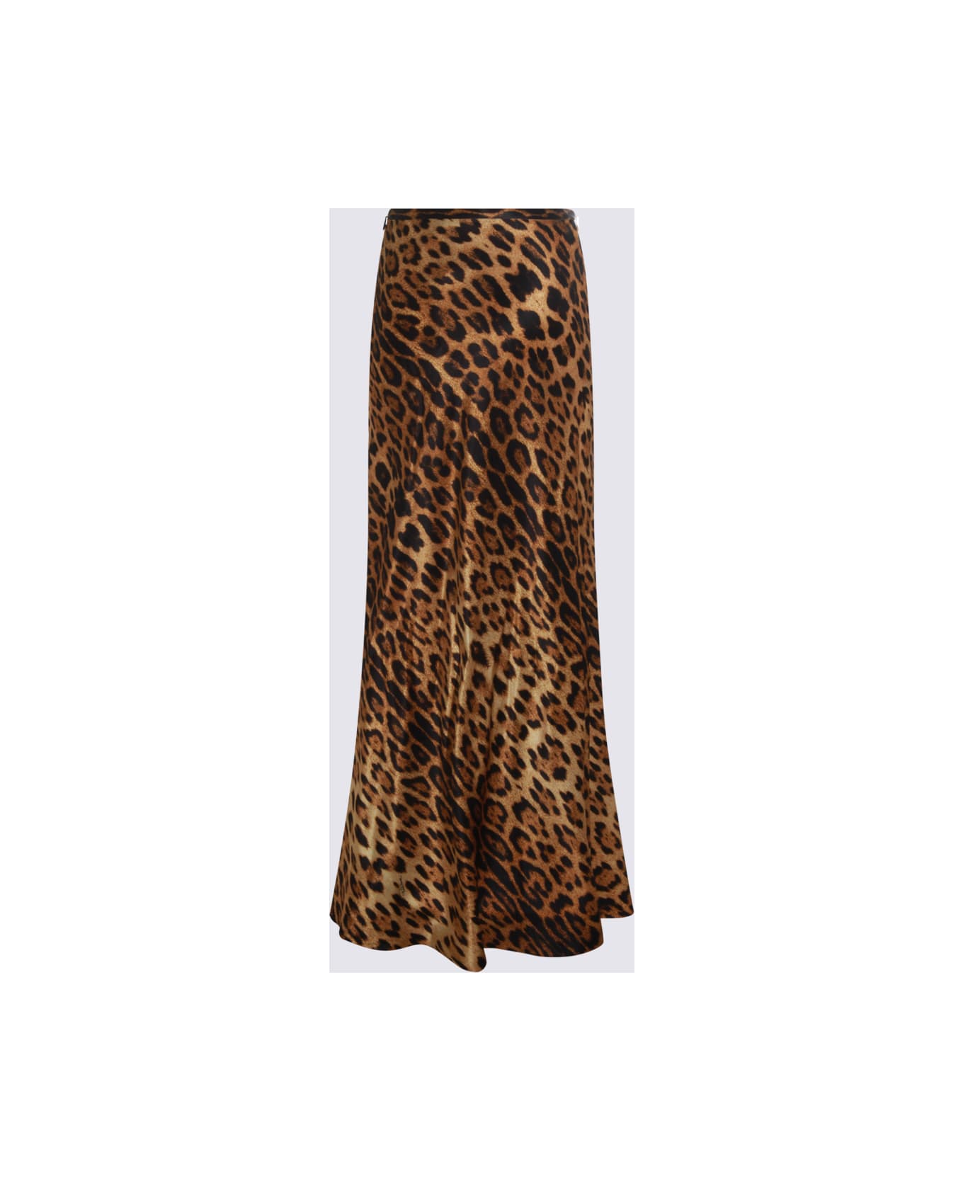 Roberto Cavalli Leopard Silk Skirt - Natural