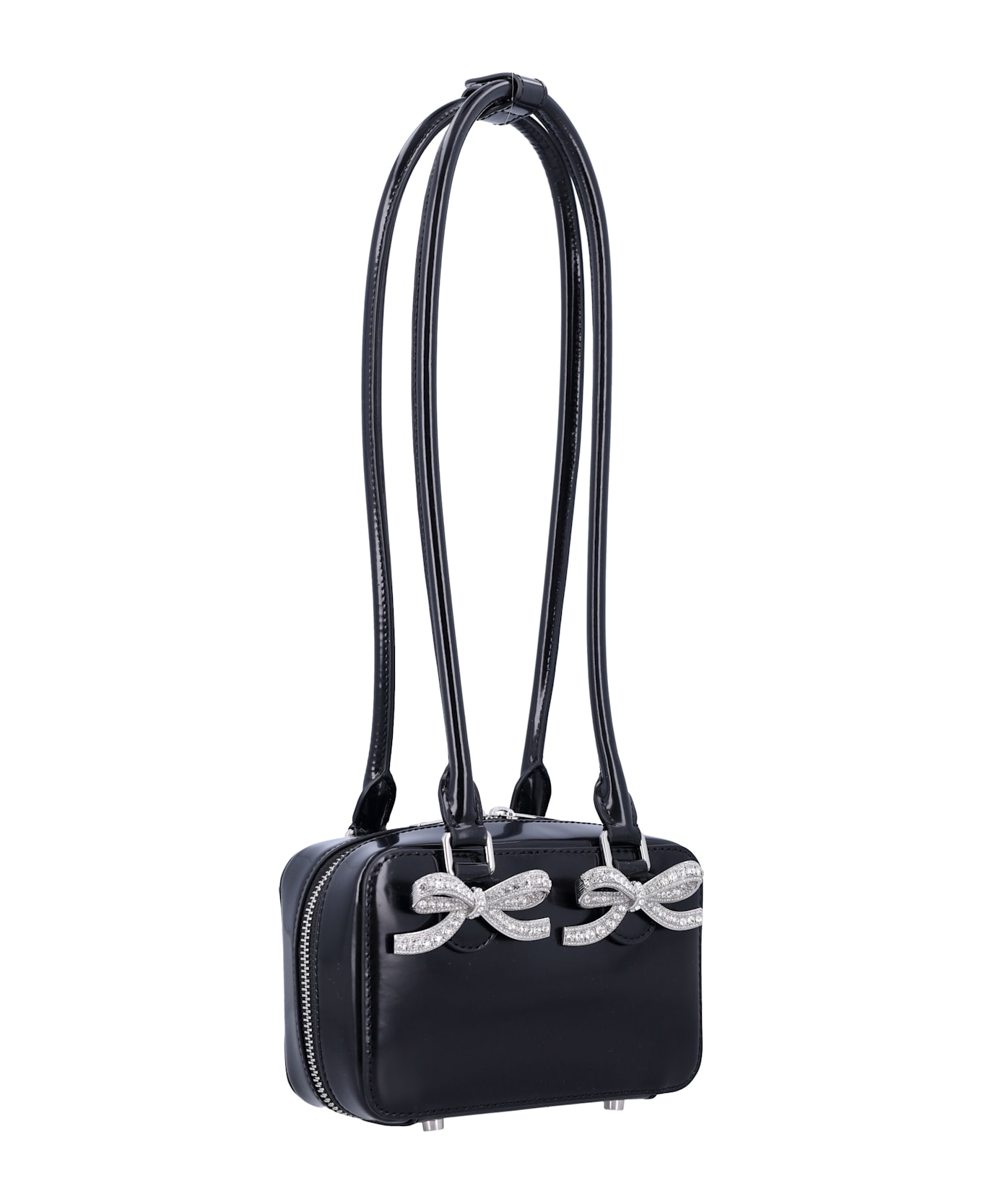 self-portrait Leather Shoulder Bag - BLACK