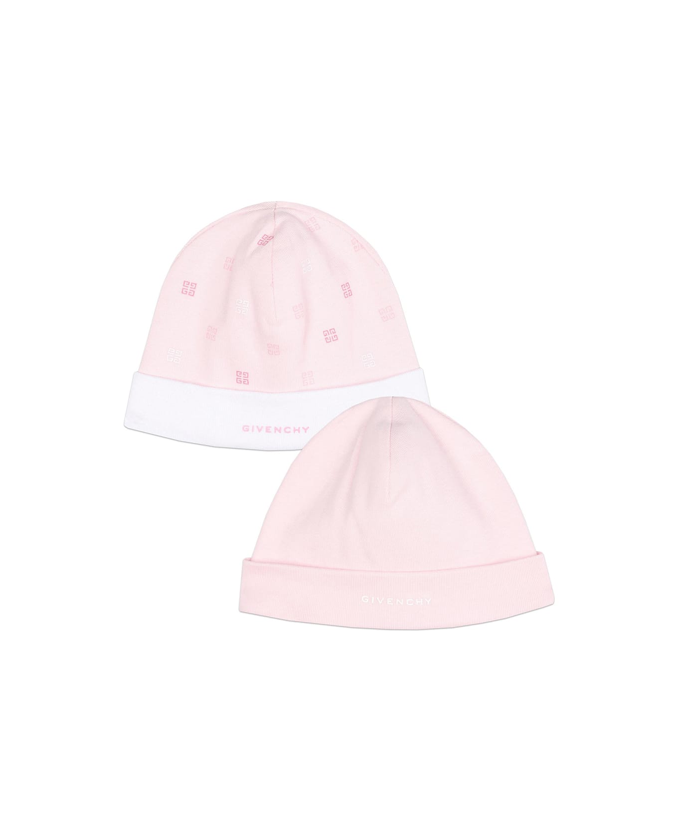 Givenchy Pink Hats Set With Logo And 4g Motif - Pink