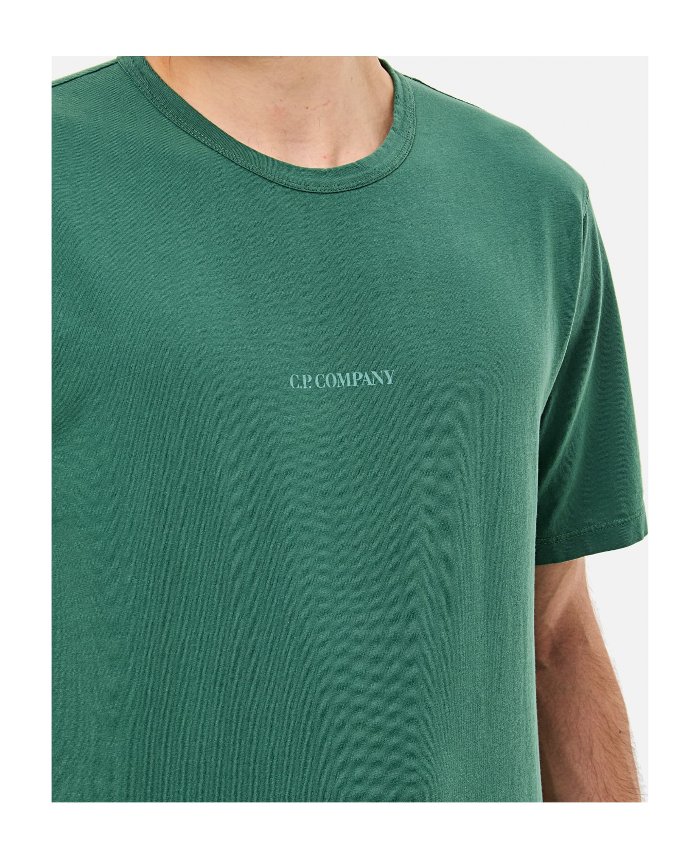 C.P. Company Jersey Resist Dyed Logo T-shirt - Duck Green