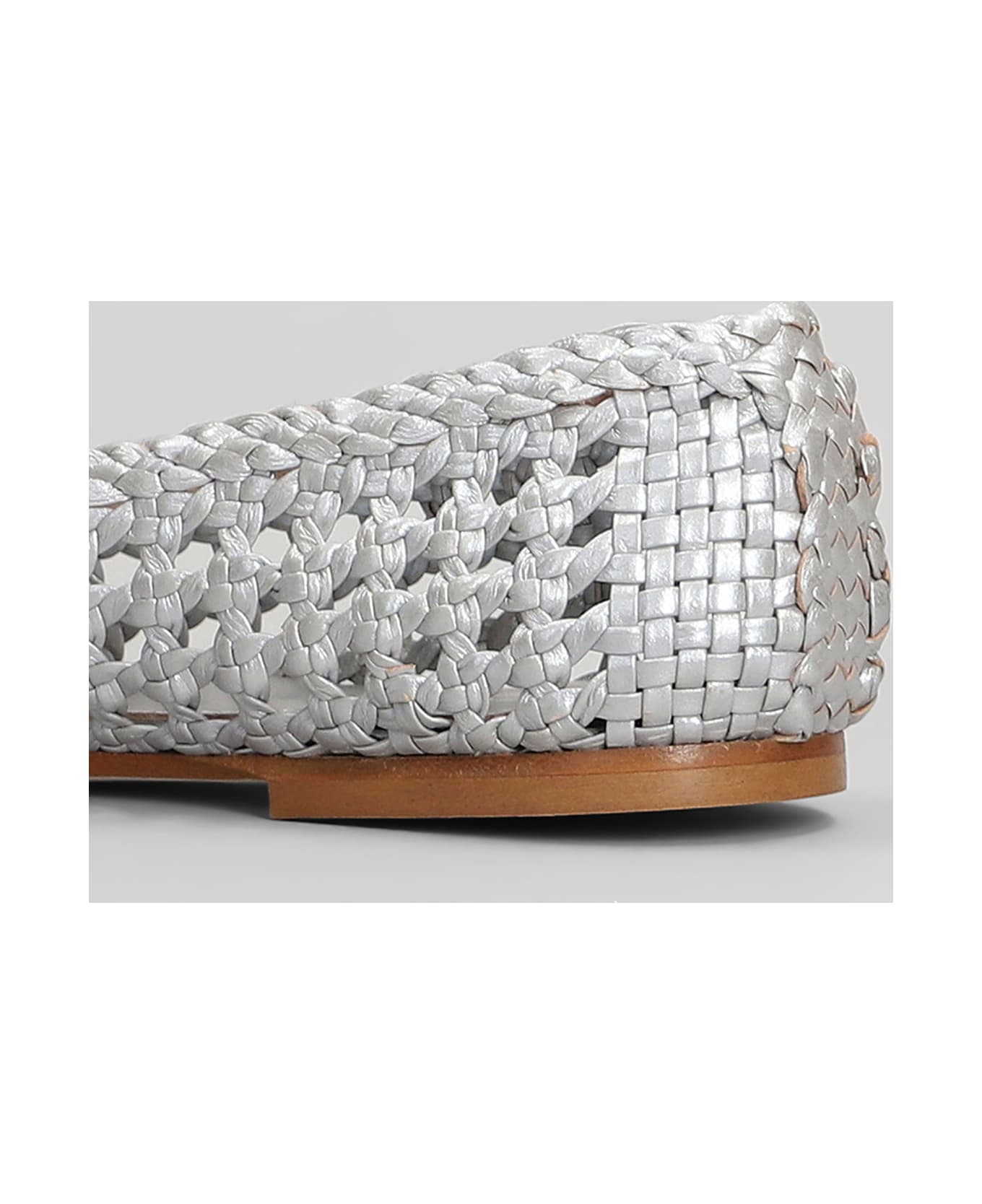 Fabio Rusconi Ballet Flats In Silver Leather - silver