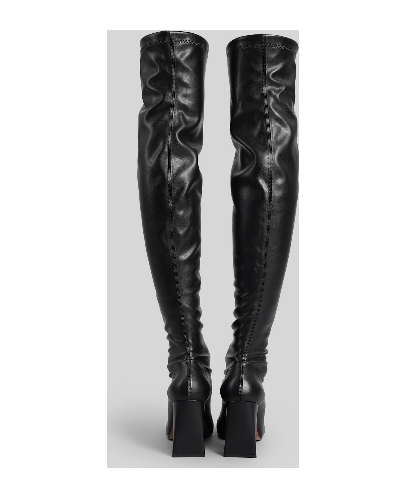 Aldo Castagna Laurene High Heels Boots In Black Leather - black