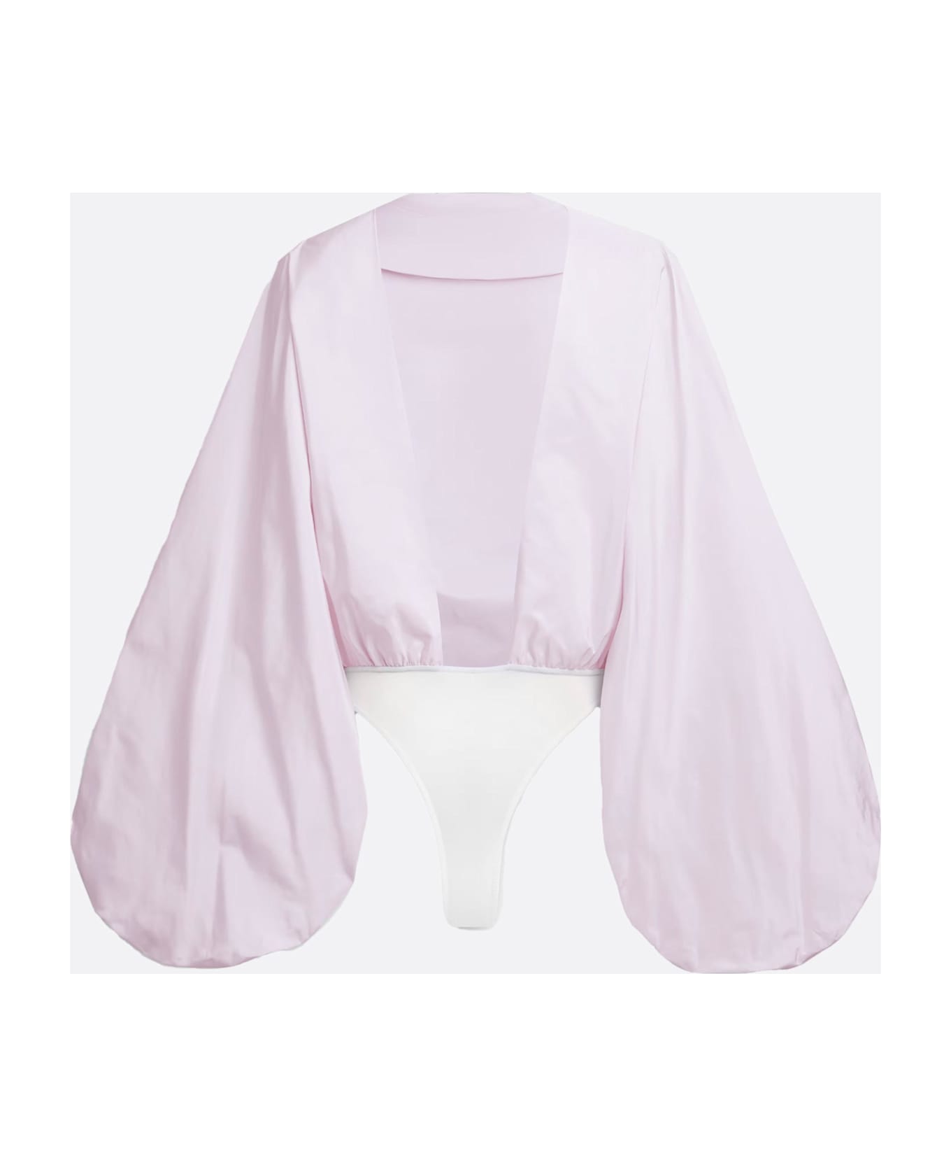 Alaia Taffet&#x00e0; Bodysuit With Balloon Sleeves - Pink トップス
