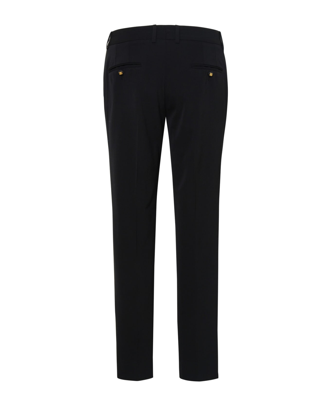Dolce & Gabbana Wool Canvas Trousers - Black