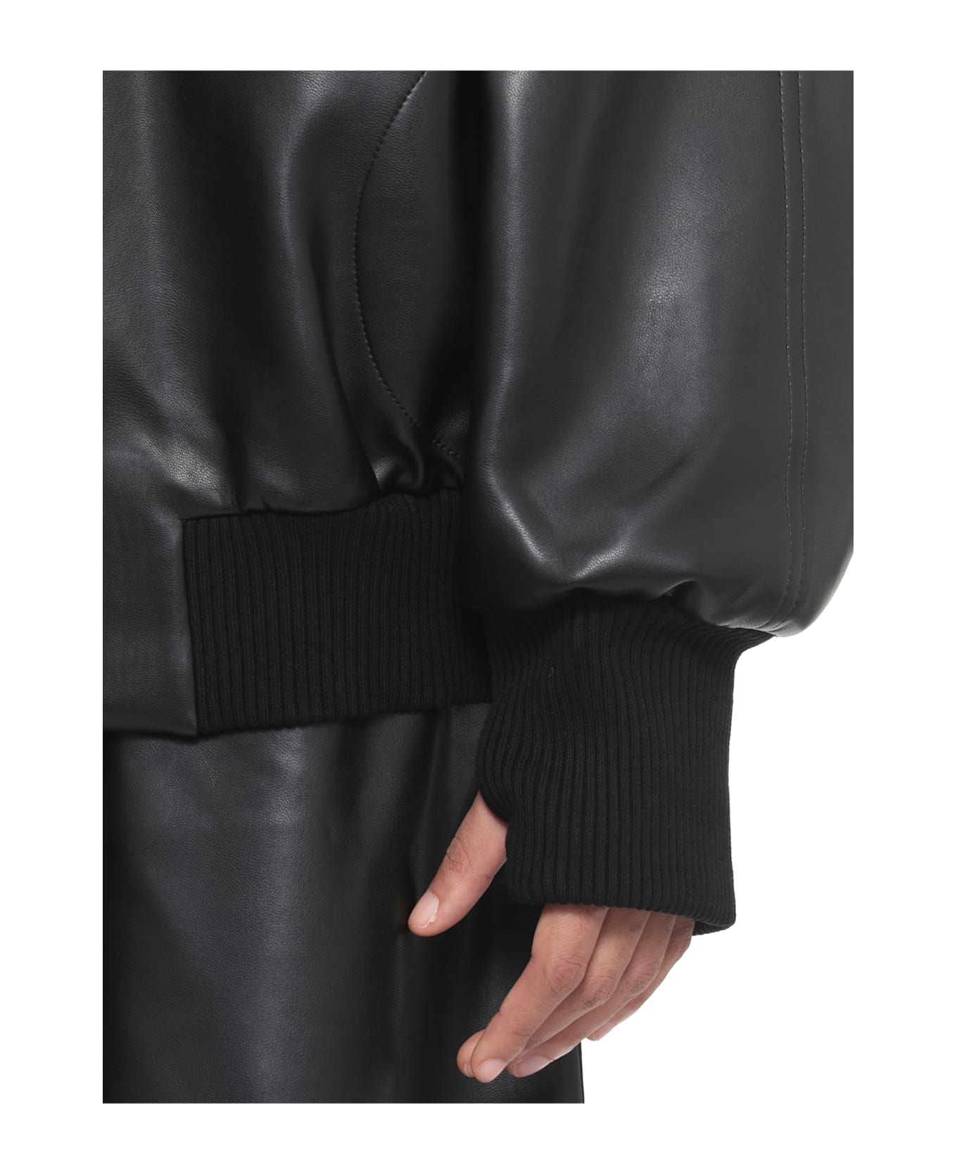 Norma Kamali Synth Leather Jacket - Black