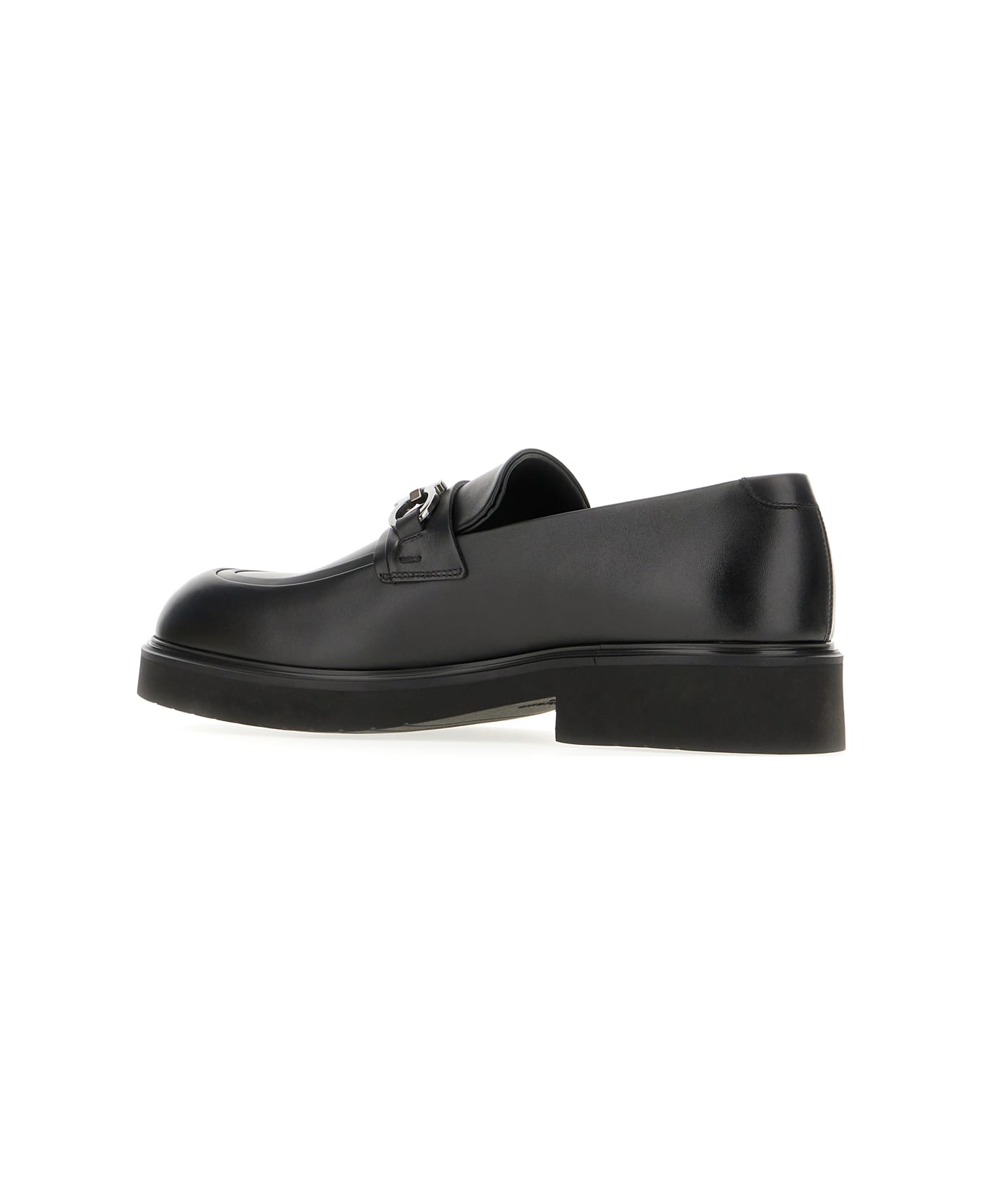 Ferragamo Black Leather Loafers - NERO ローファー＆デッキシューズ