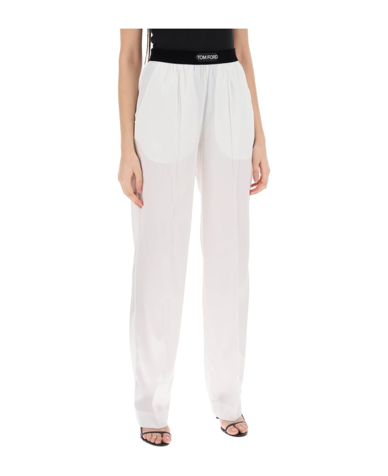 Tom Ford Silk Trousers - White ボトムス