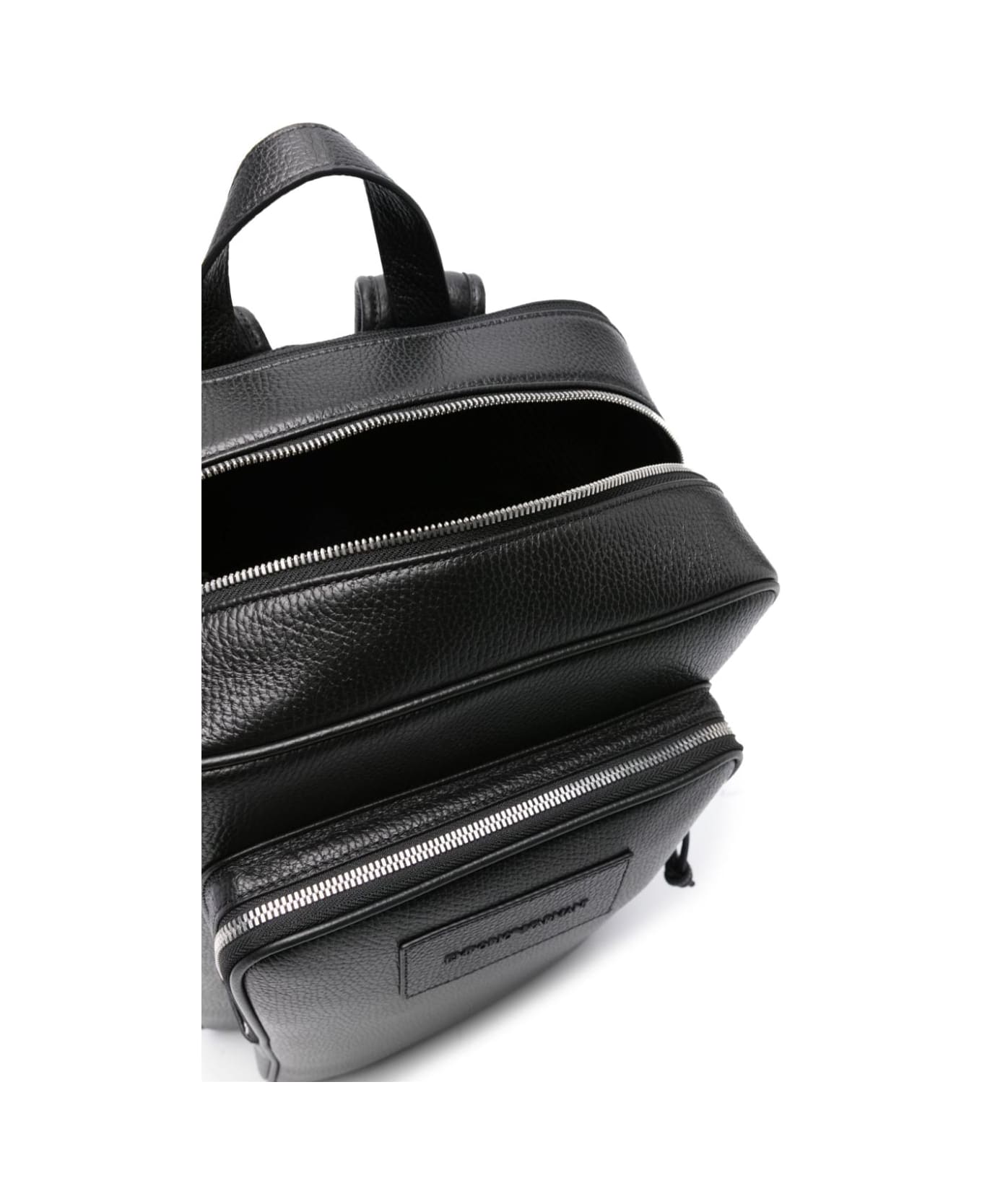Emporio Armani Leather Backpack - Black