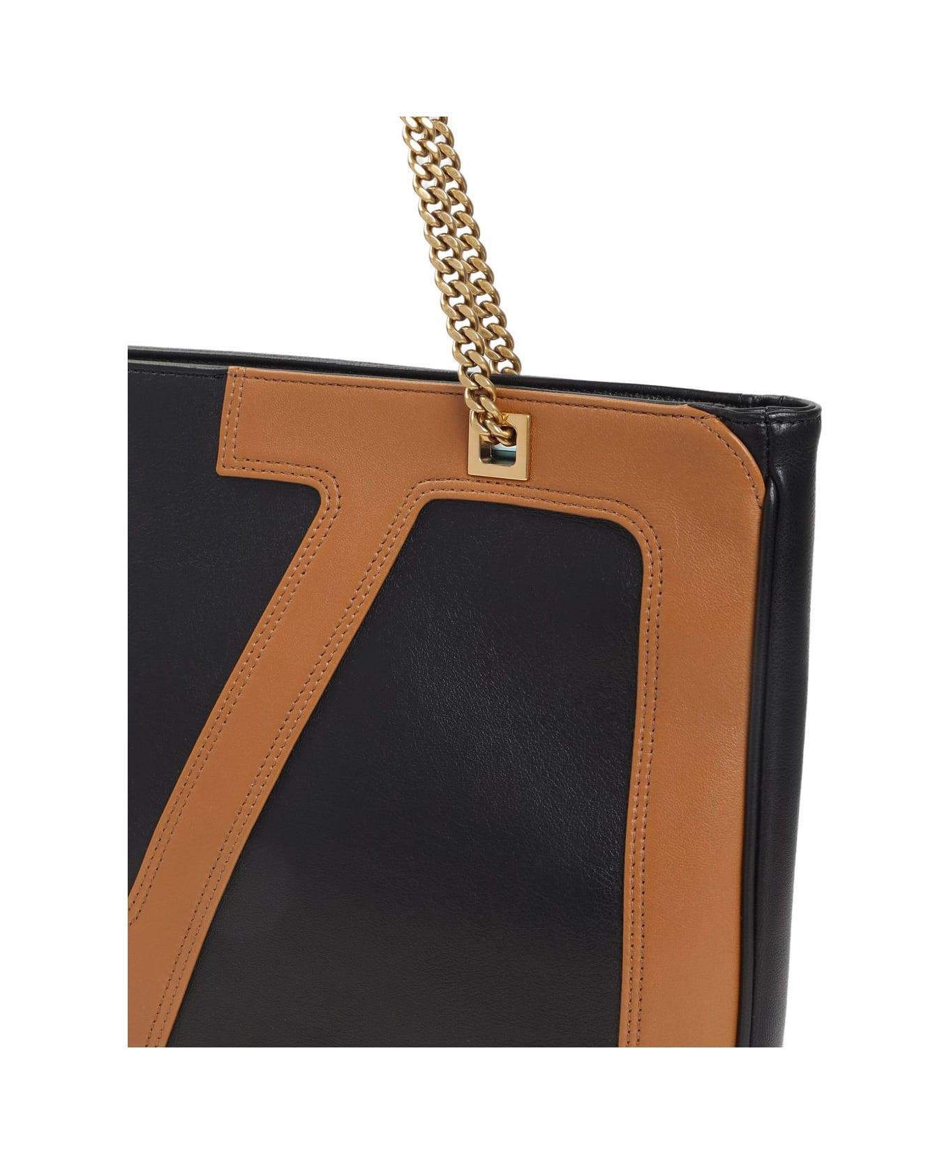 Valentino Garavani Viva Superstar Medium Leather Tote - Black