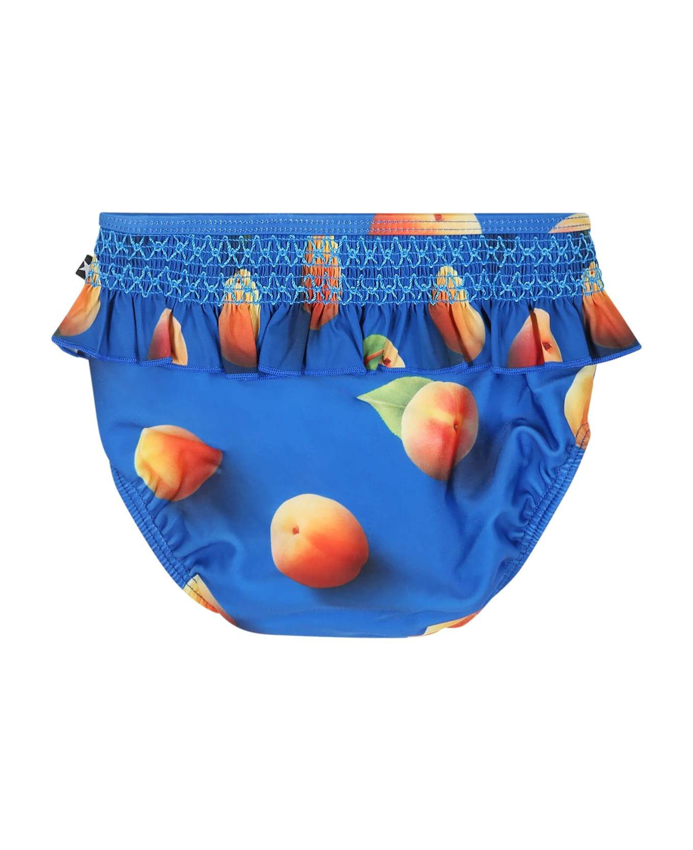 Molo Blue Swim Briefs For Baby Girl With Apricot Print - Blue 水着