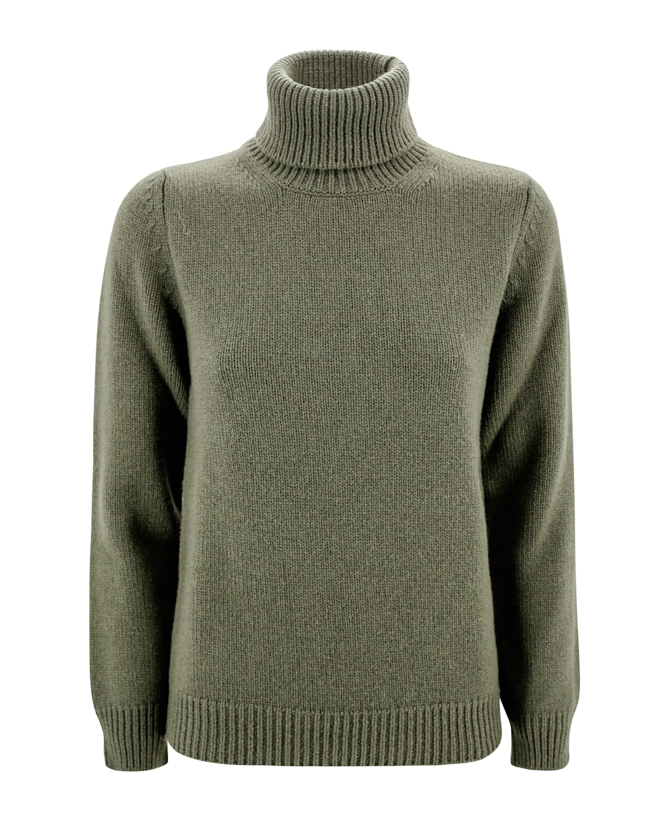 Kangra Ribbed Turtleneck Jumper - Militar green