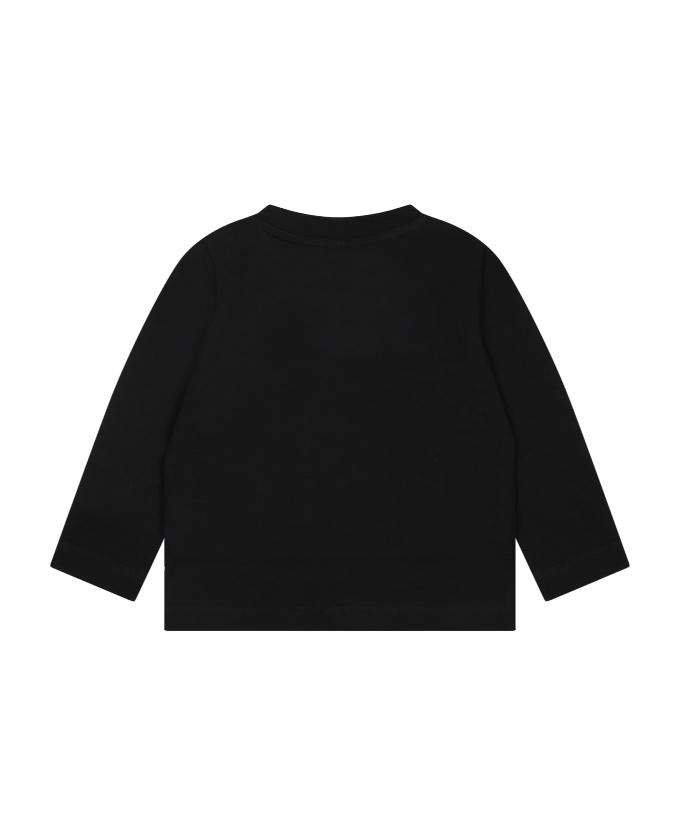 Stella McCartney Kids Black T-shirt For Baby Boy With Logo And Print - Black