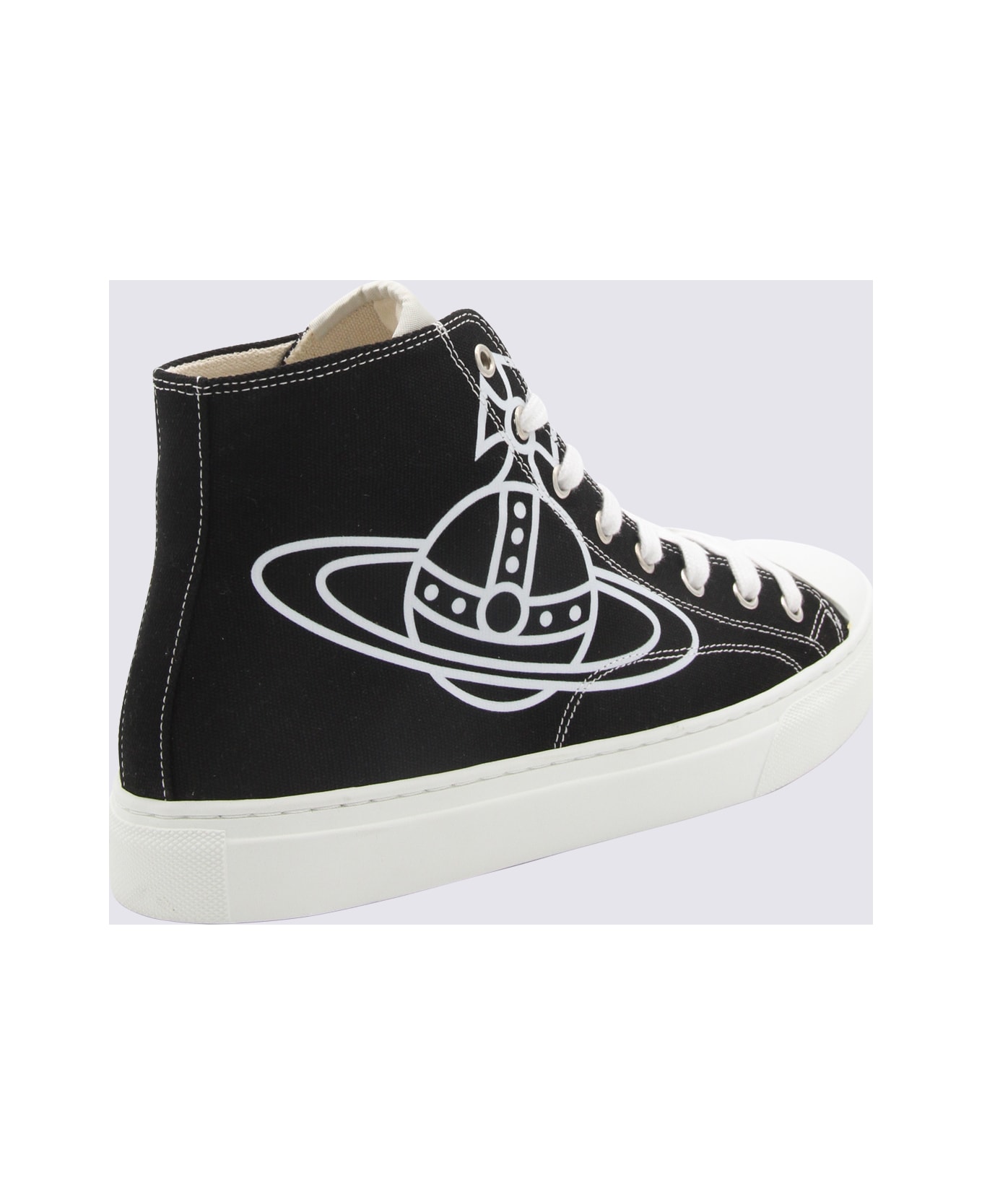 Vivienne Westwood Black And White Canvas Sneakers - Black スニーカー