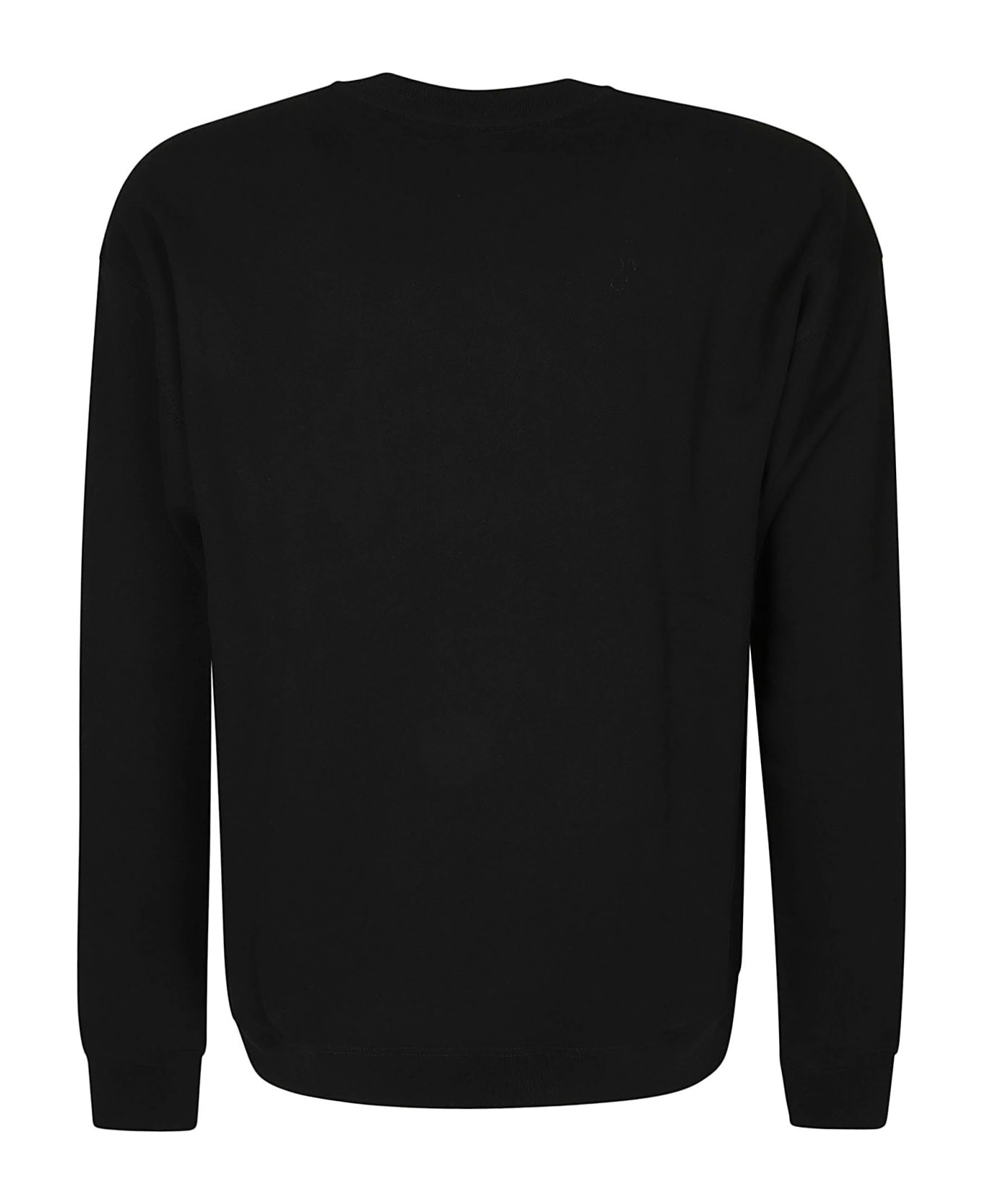Moschino Logo Print Ribbed Sweatshirt - Black