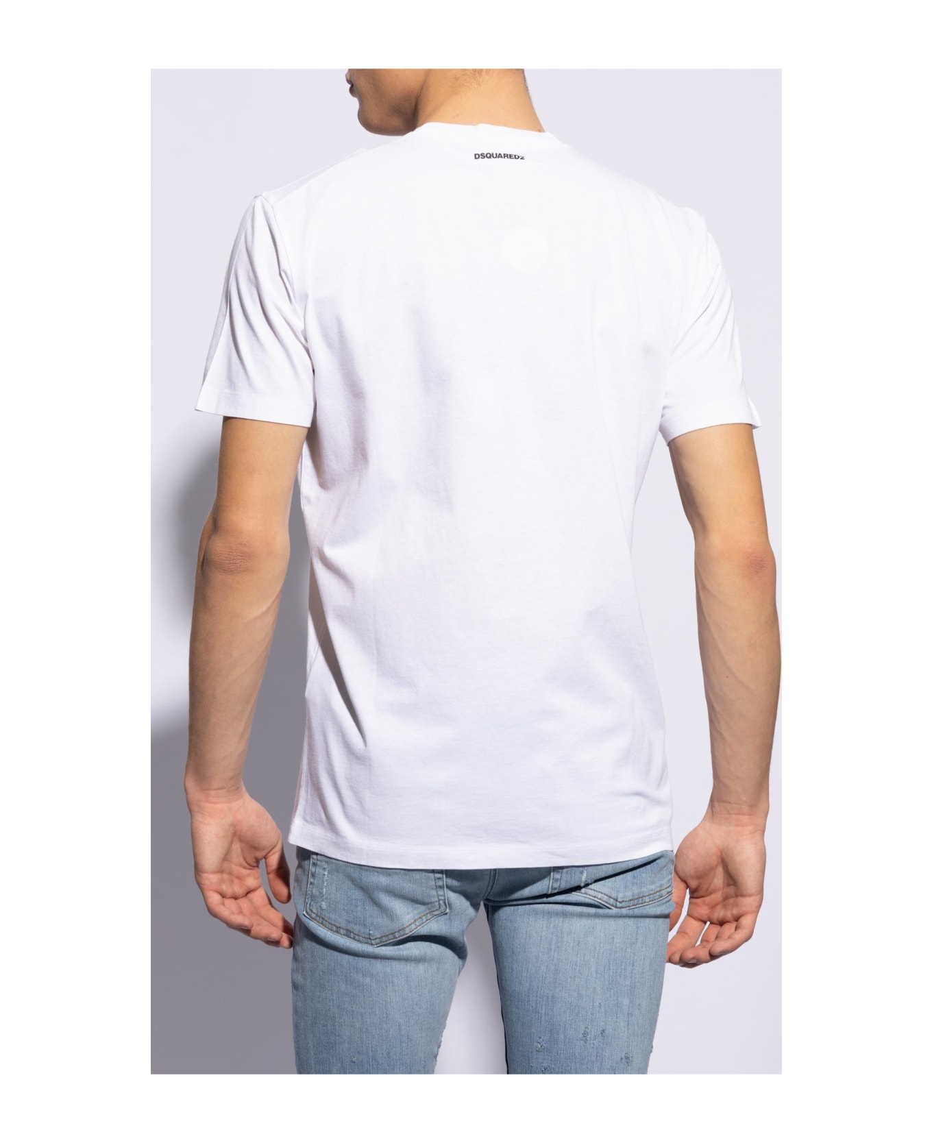 Dsquared2 T-shirt With Sparkling Crystals - WHITE