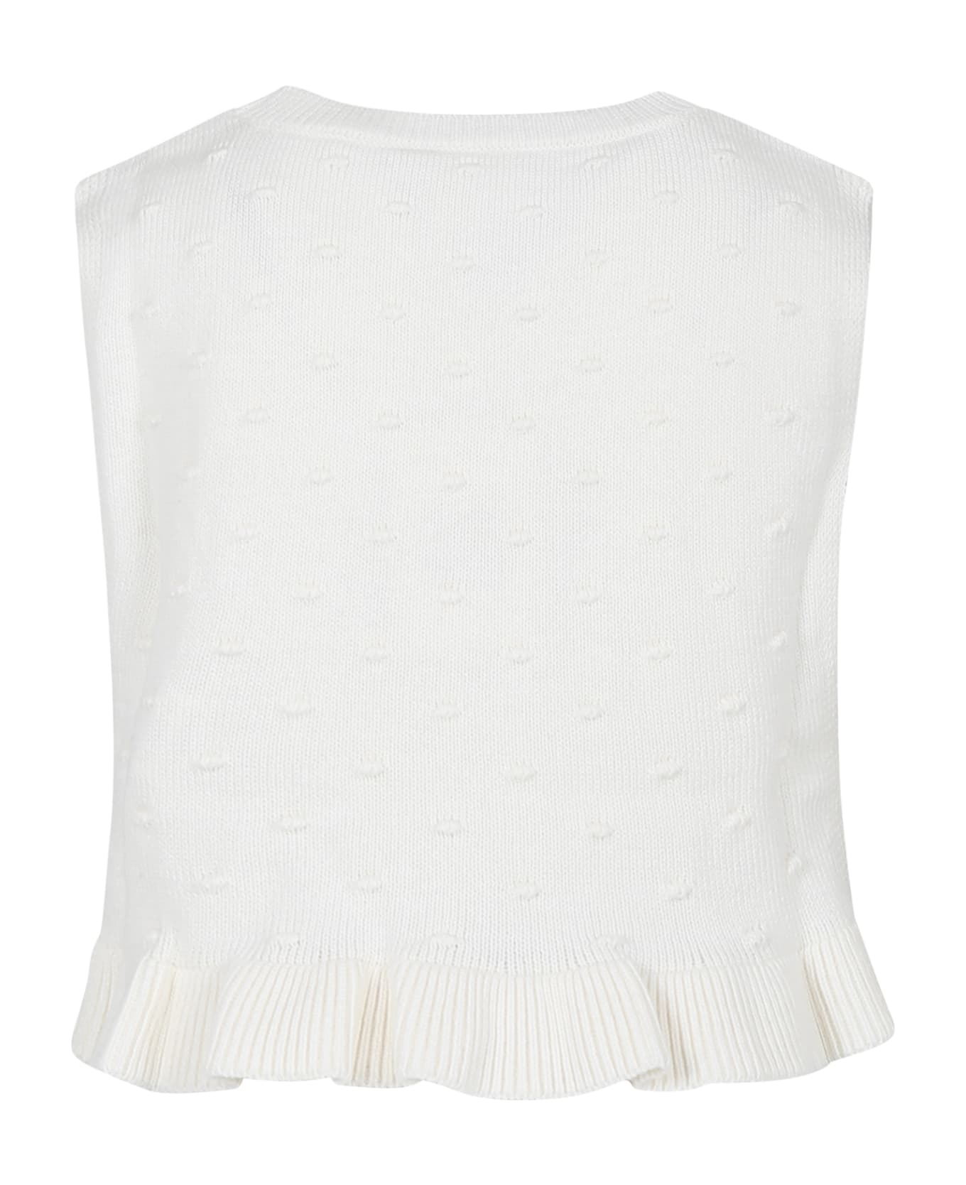 Caffe' d'Orzo White Top For Girl - White トップス