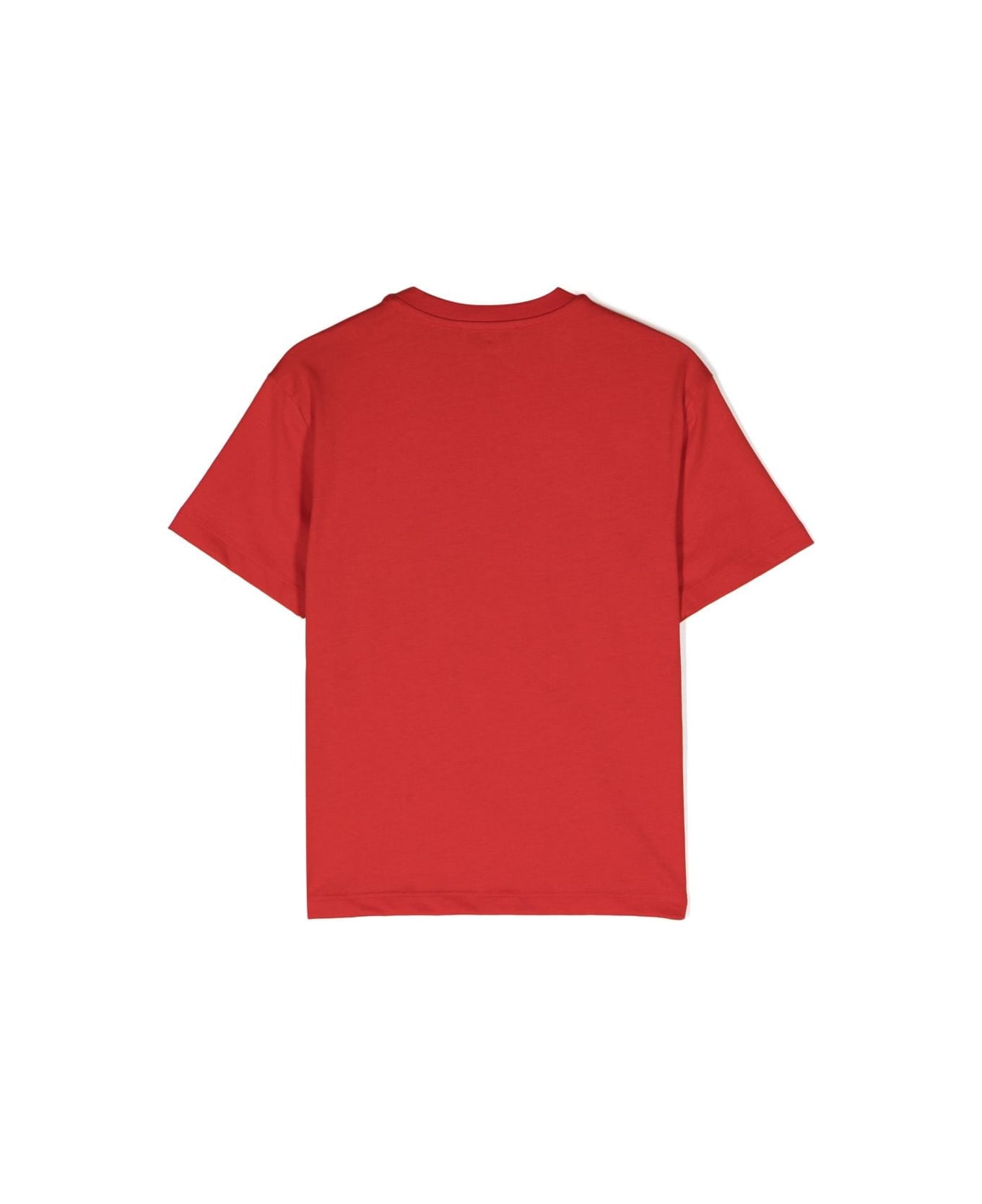 MSGM T-shirt Rossa In Jersey Di Cotone Bambino - Rosso