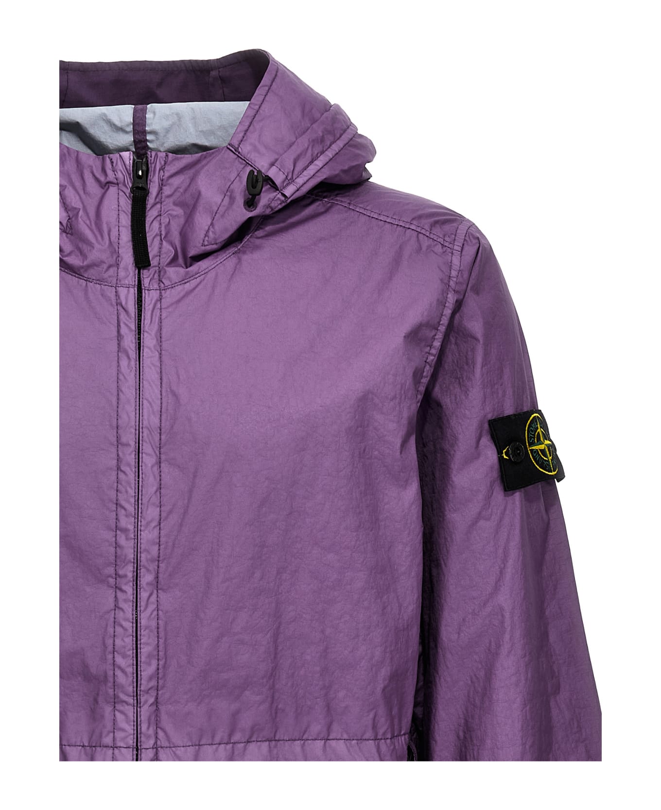 Stone Island Membrana 3l Tc Zipped Hooded Jacket - Purple
