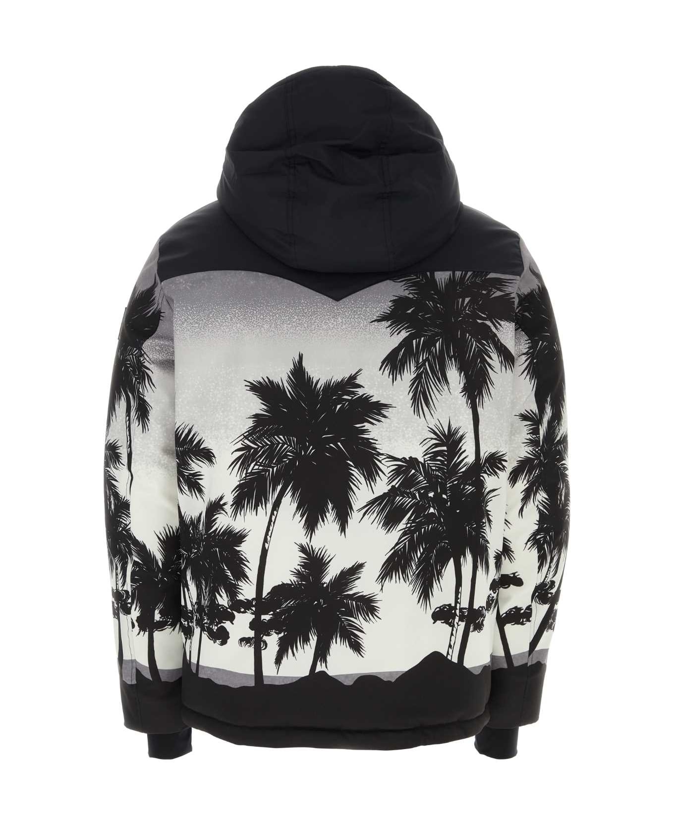 Palm Angels Printed Polyester Palm Ski Jacket - LIGHTGREYBLACK
