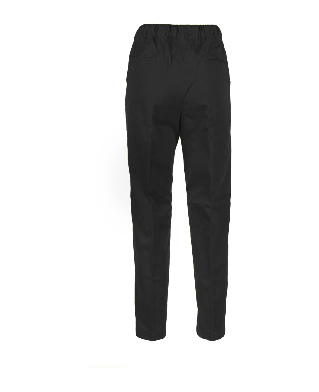 Myths Black High-waisted Trousers With Drawstring - NERO