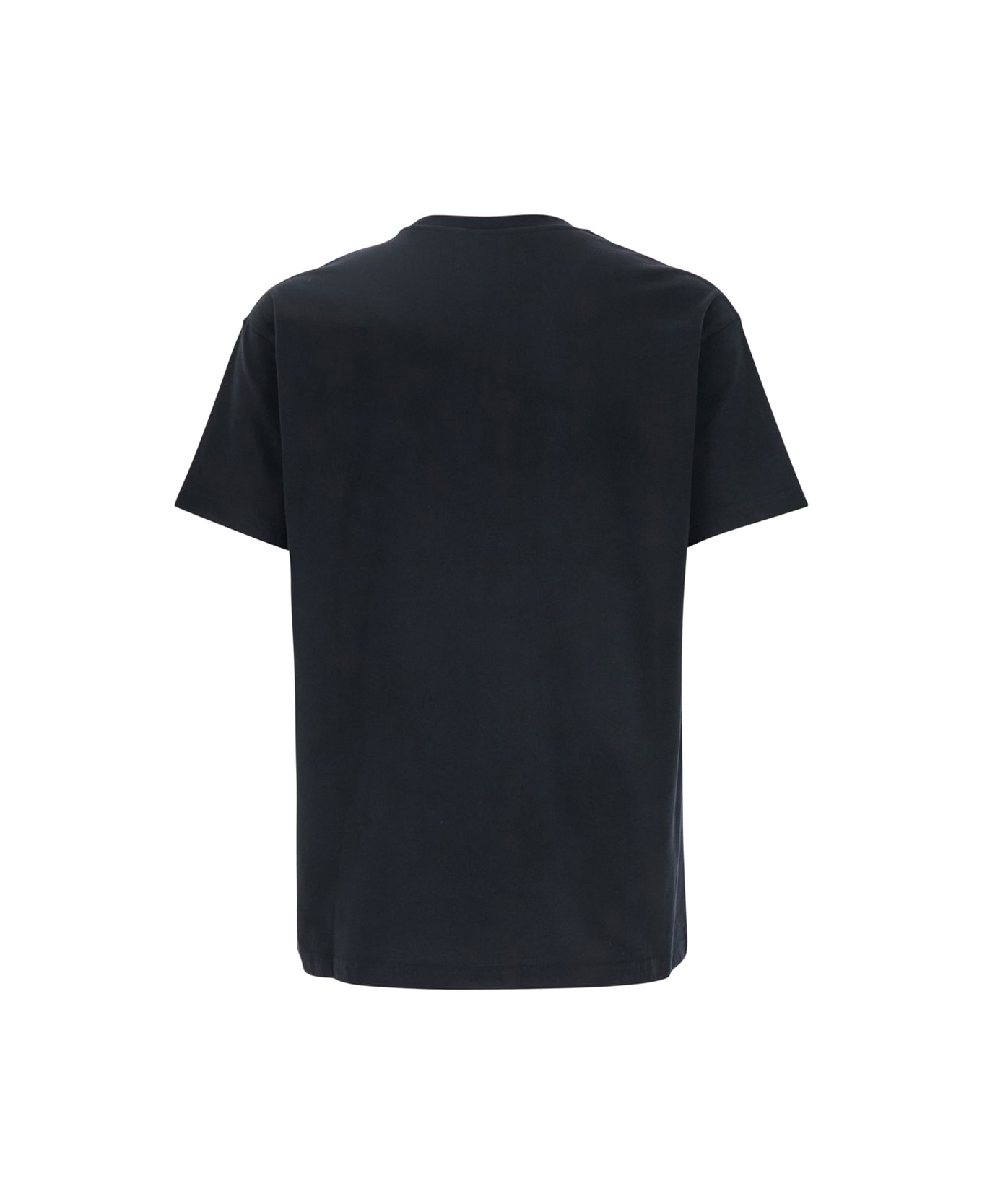 Vivienne Westwood Black Crewneck T-shirt With Maxi Orb Logo Print On The Front In Cotton Man - Black