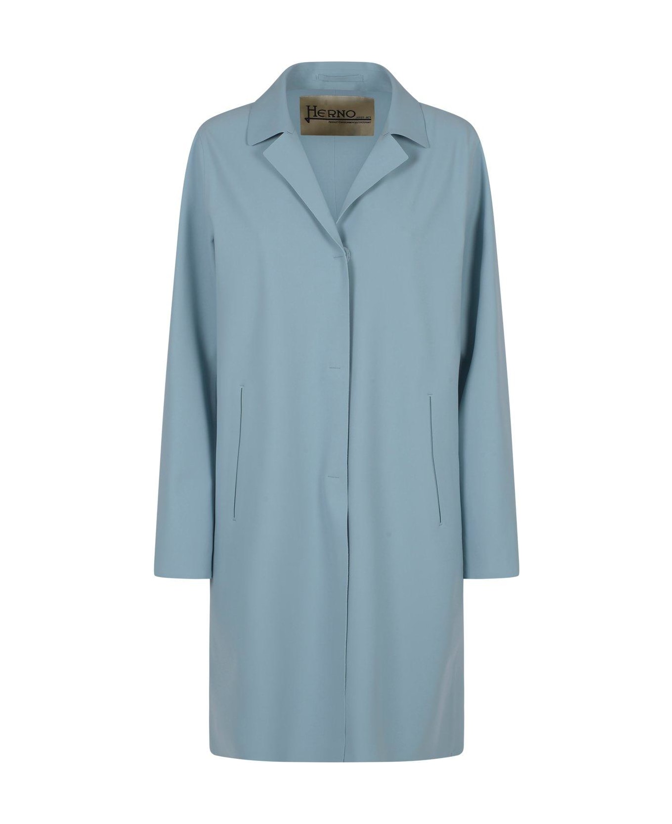 Herno Single-breasted Long-sleeved Coat - BLUE