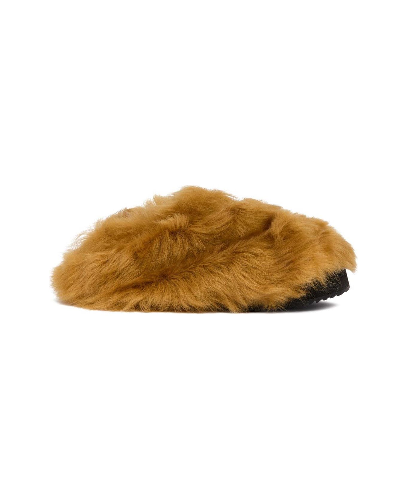 The Attico Fluffy Mini Robin Mules - BROWN