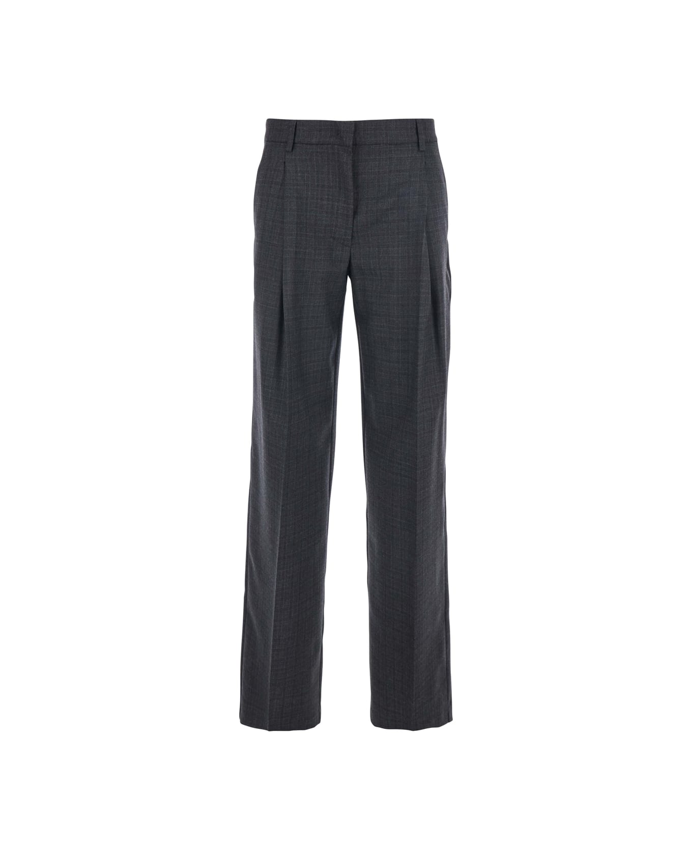 Mauro Grifoni Grey Pants With Belt Loops In Wool Woman - Grey