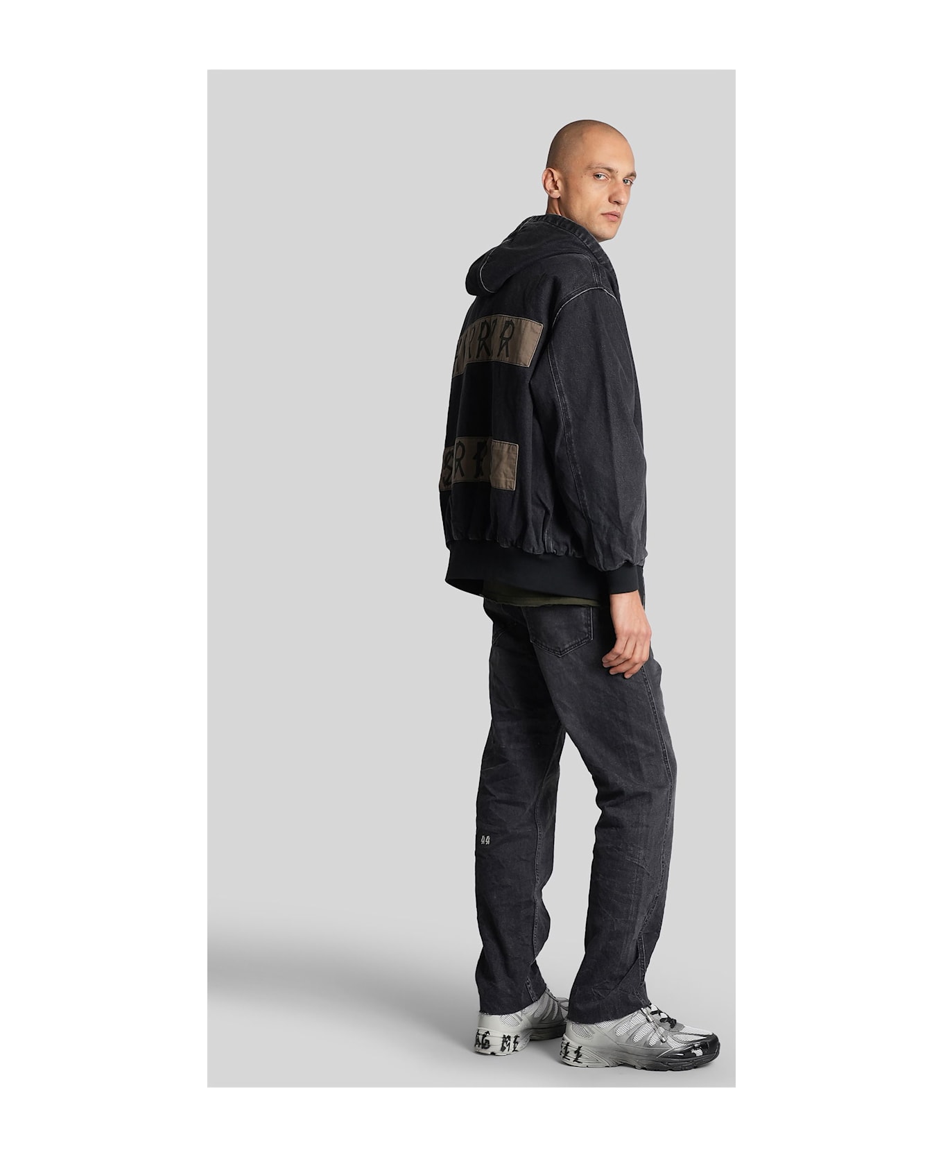 44 Label Group Bomber Jacket In Black Cotton - black