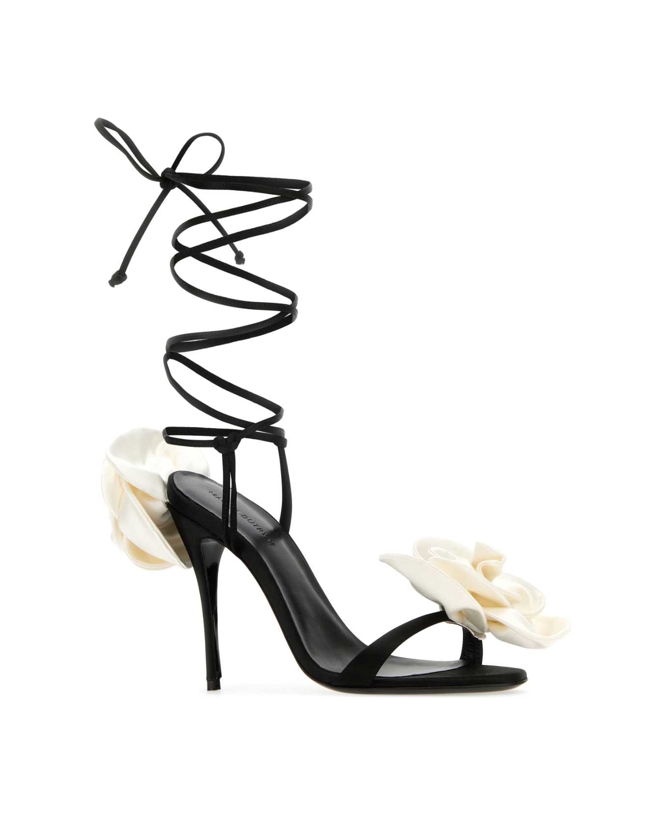 Magda Butrym Black Satin Sandals - BLACK