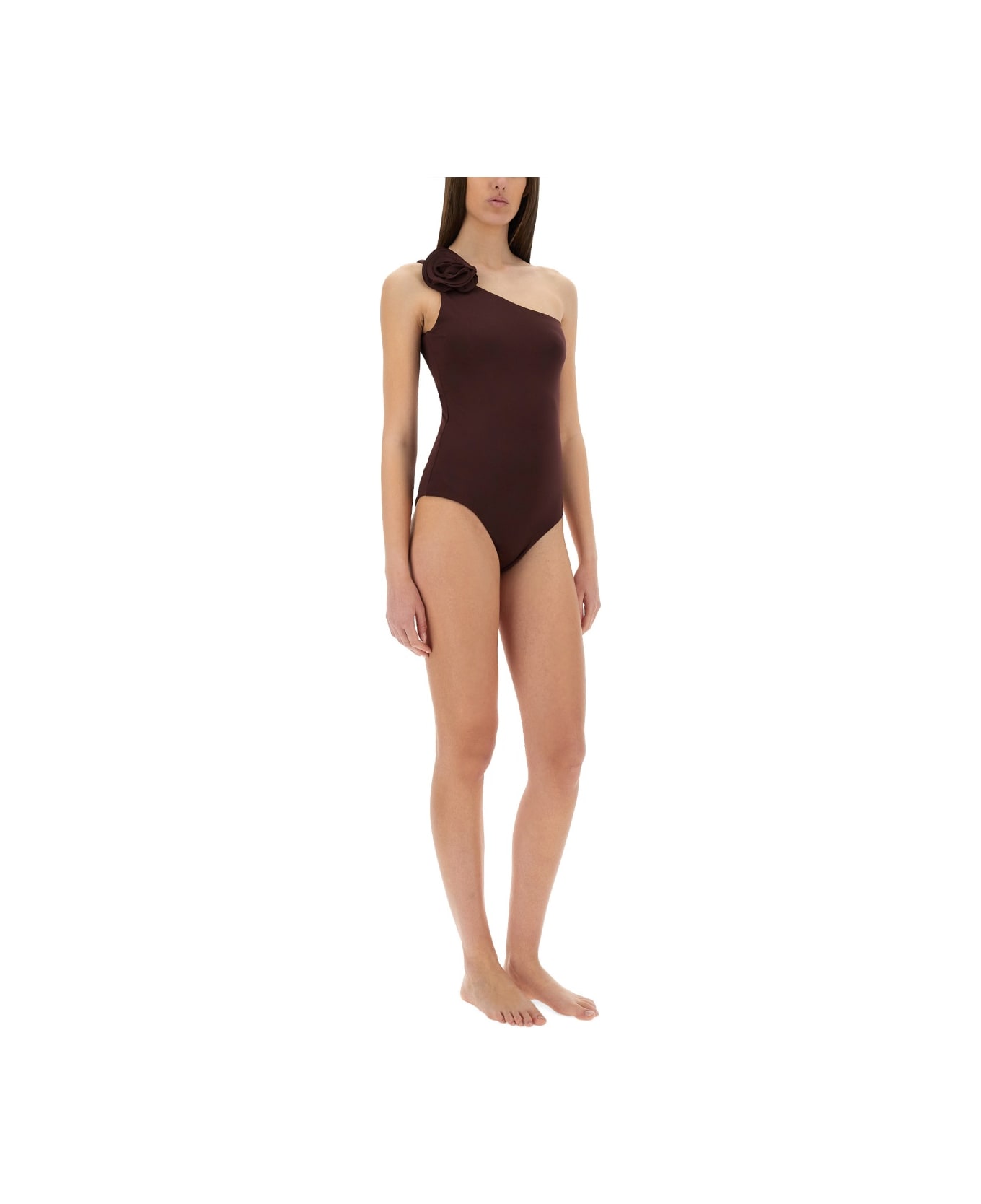Magda Butrym One Piece Swimsuit With Open Back - BORDEAUX