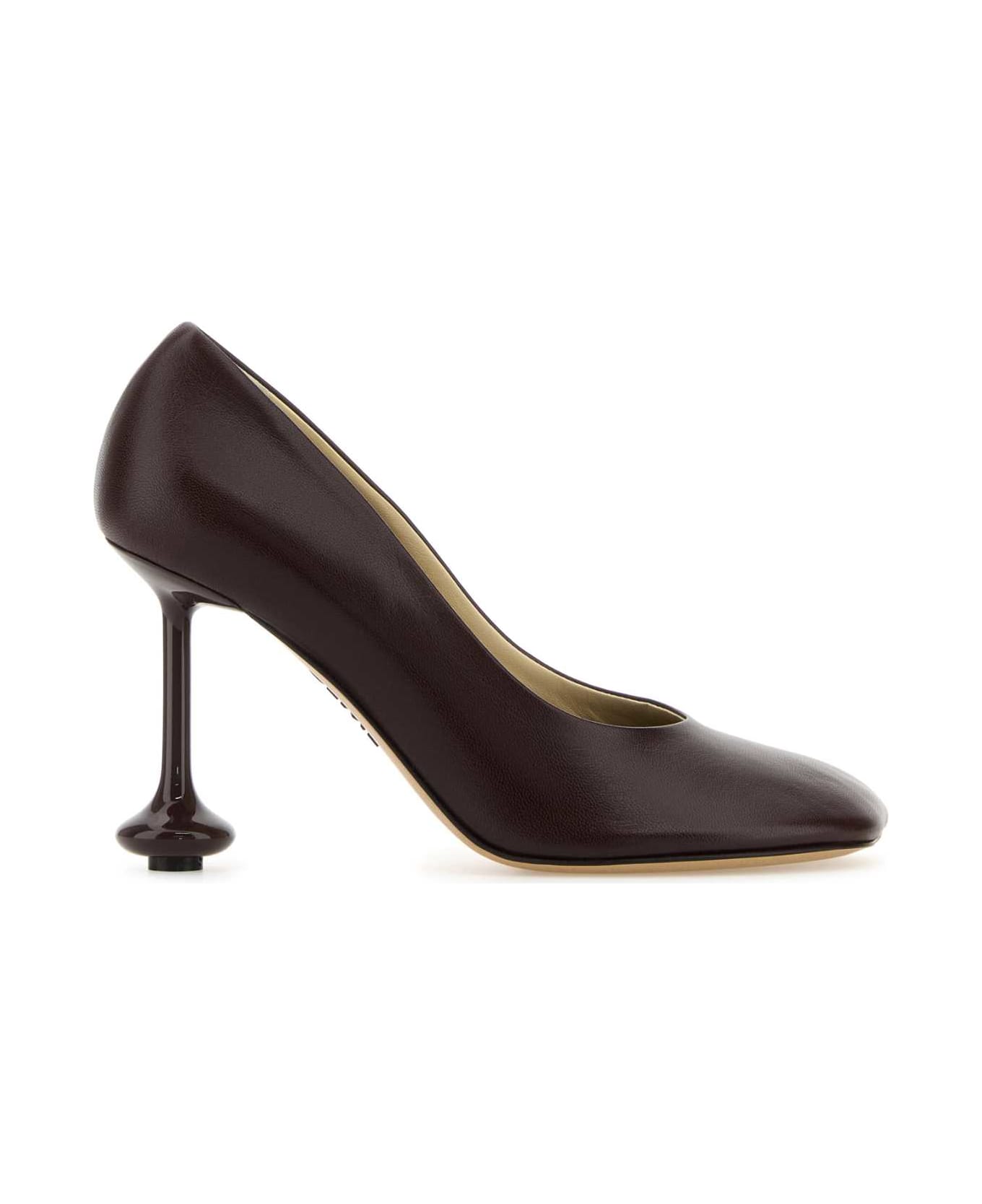 Loewe Burgundy Leather Toy Pumps - BURGUNDY