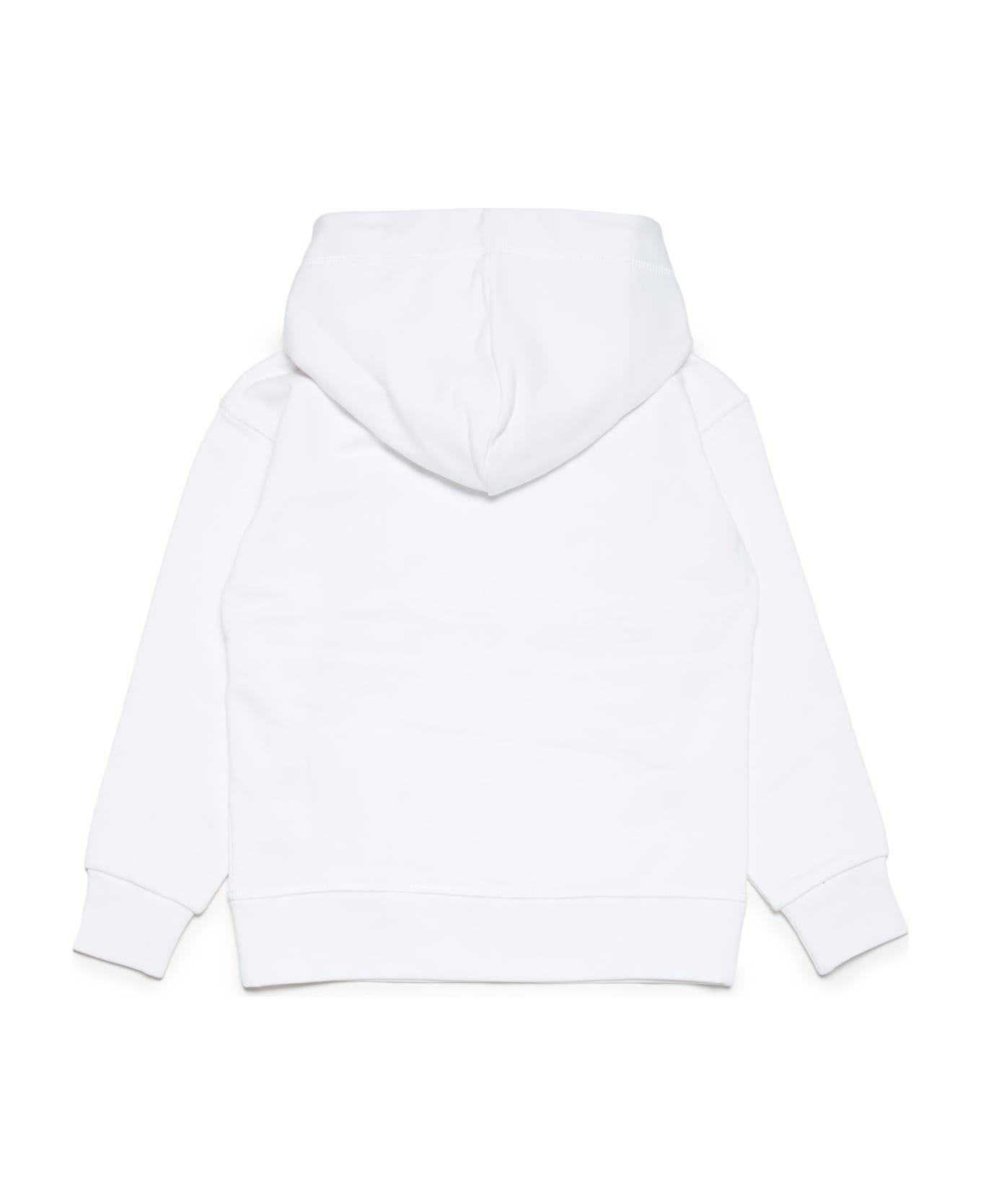 Dsquared2 D2s699u Slouch Fit-eco Sweat-shirt Dsquared White Organic Cotton Sweatshirt With Hood And Logo - White