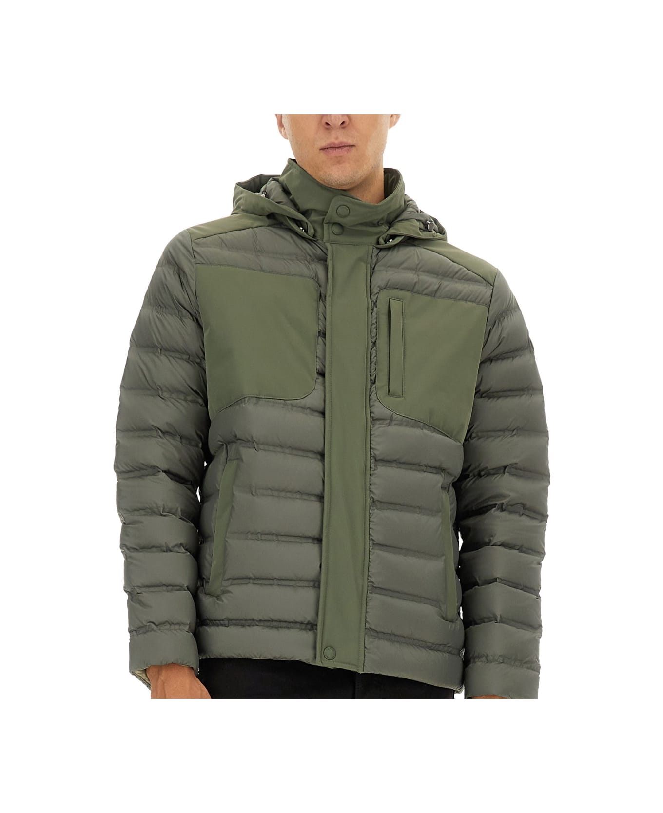 Colmar Down Jacket With Detachable Hood - GREEN