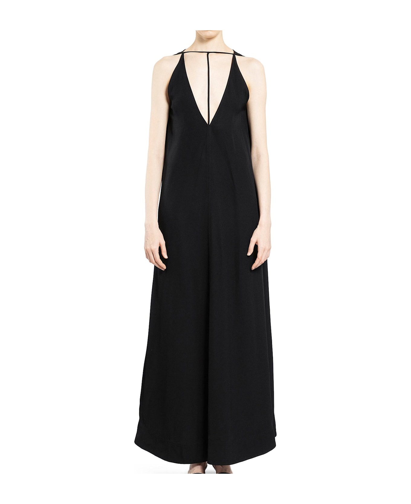 Totême Kyro V-neck Sleeveless Maxi Dress - Black