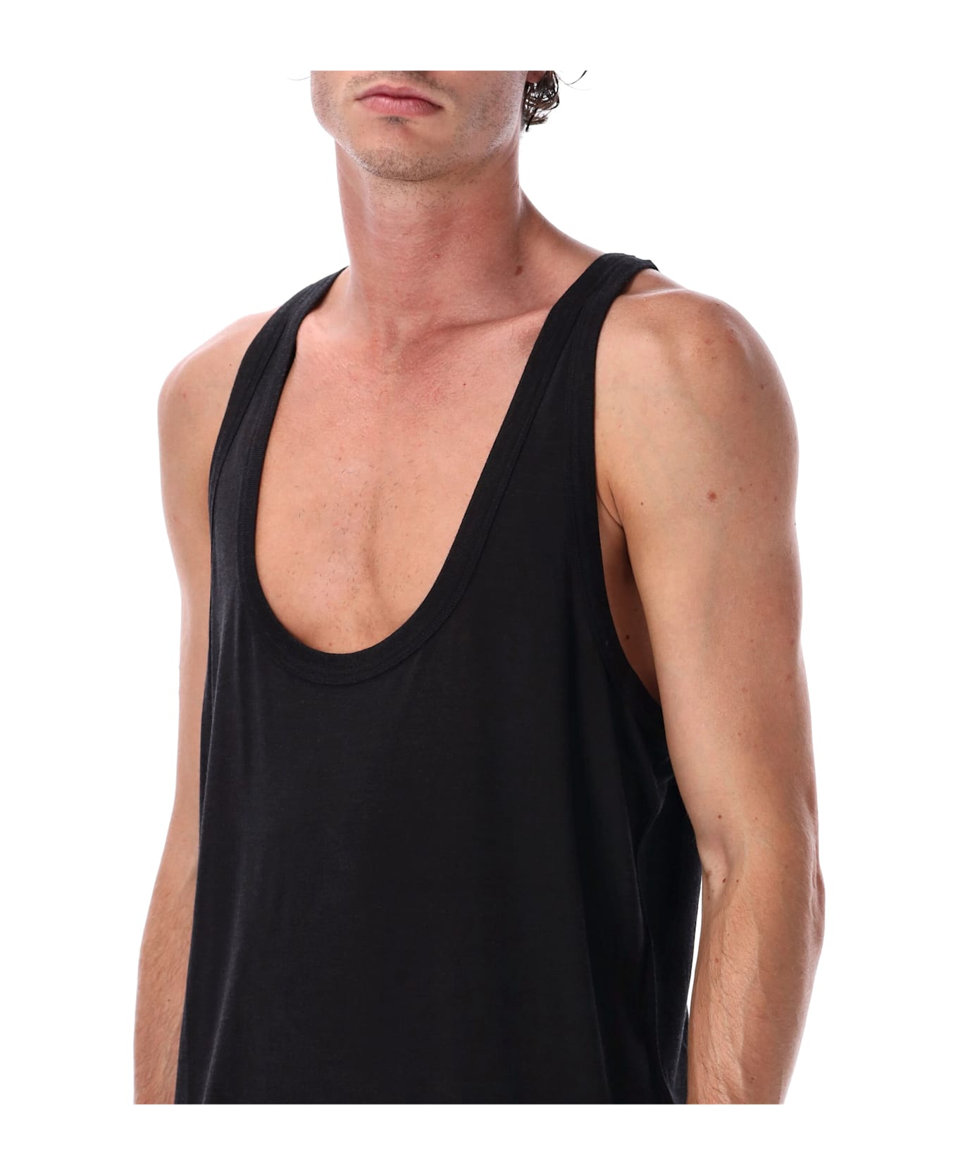 Rick Owens Pony Tank Wool And Silk - BLACK