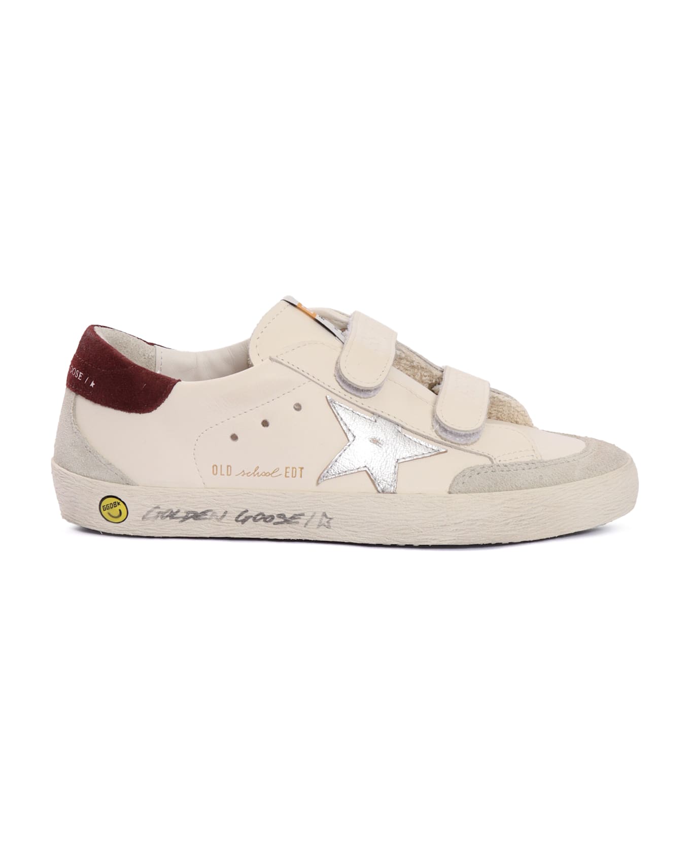 Golden Goose Old School Leather Upper And Toe Laminated Star Suede Penstar Heel And Spur Signature Foxing Sneakers - WHITE